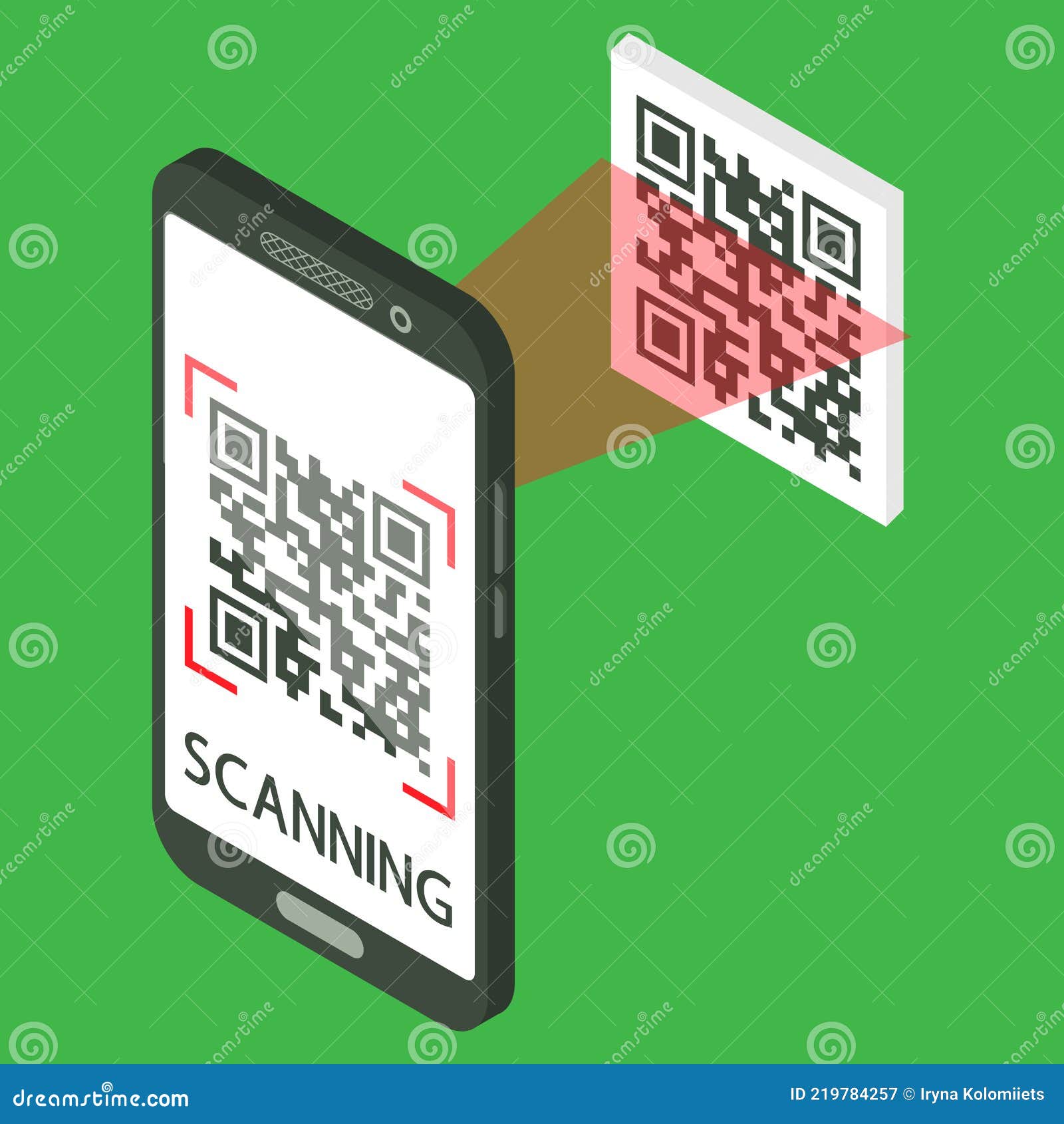 сканировать Qr-код с помощью мобильного телефона. изометрический смартфон с  Qr-кодом на экране. процесс сканирования. обрабатываем Иллюстрация вектора  - иллюстрации насчитывающей телефон, кодирвоание: 219784257