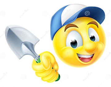 Смайлик Emoji садовника с лопаткой