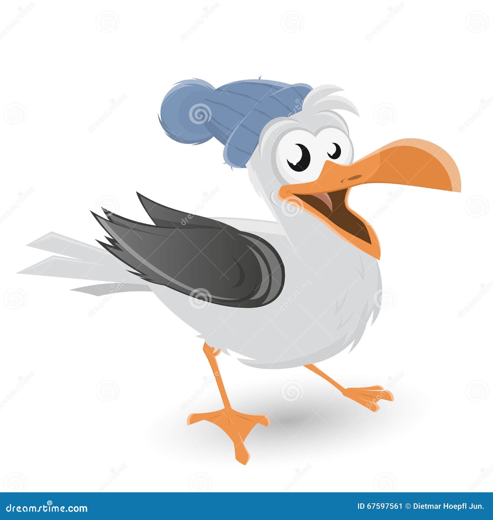 Смешная чайка шаржа иллюстрация вектора. иллюстрации насчитывающей  усмехаться - 67597561