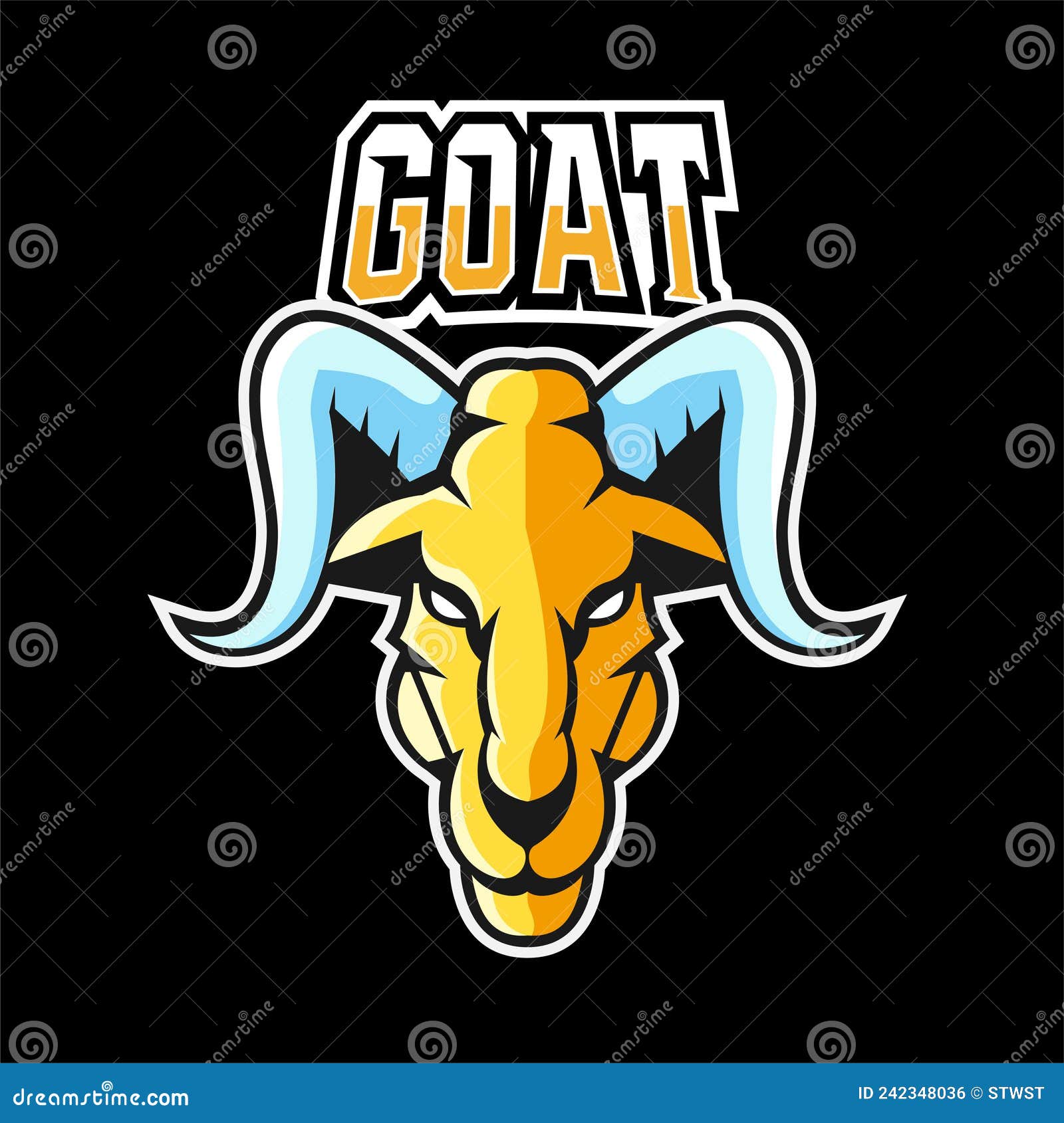 спортивный коз или логотип для игр для вашей команды Иллюстрация вектора -  иллюстрации насчитывающей график, самомоднейше: 242348036
