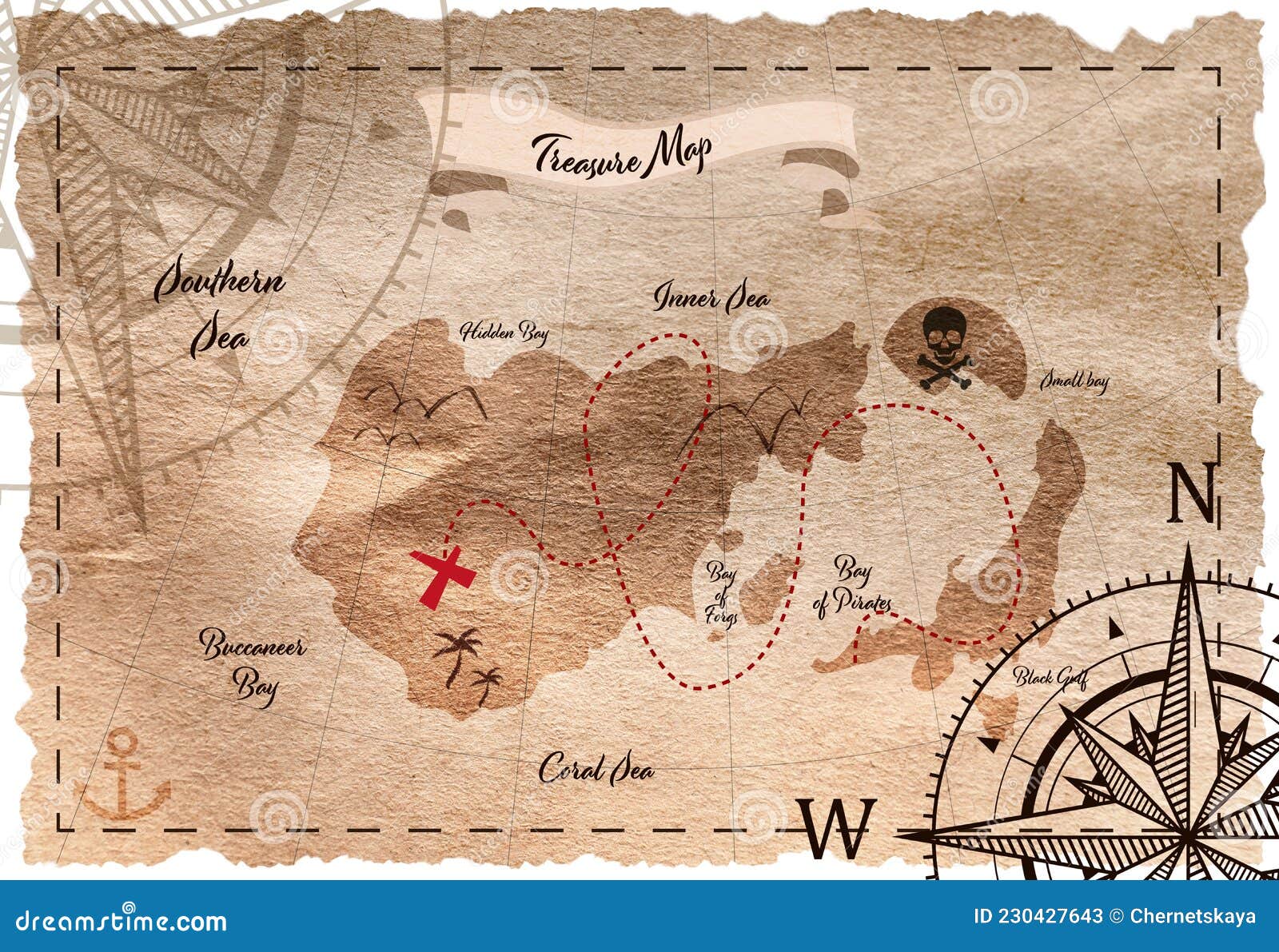 старая пиратская карта сокровищ на белом фоне Иллюстрация штока -иллюстрации насчитывающей ведущего, гранж: 230427643