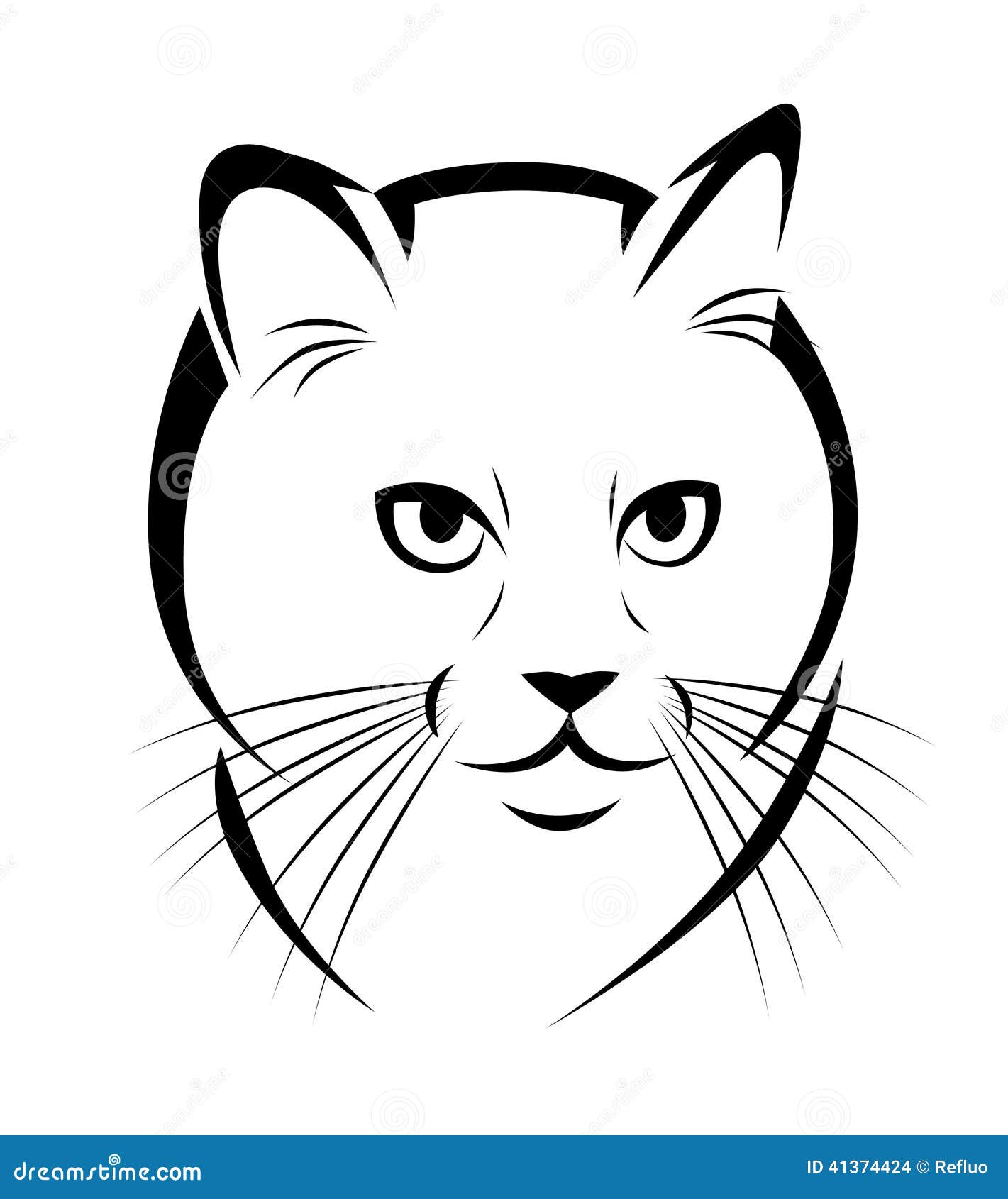 Морда черного кота рисунок