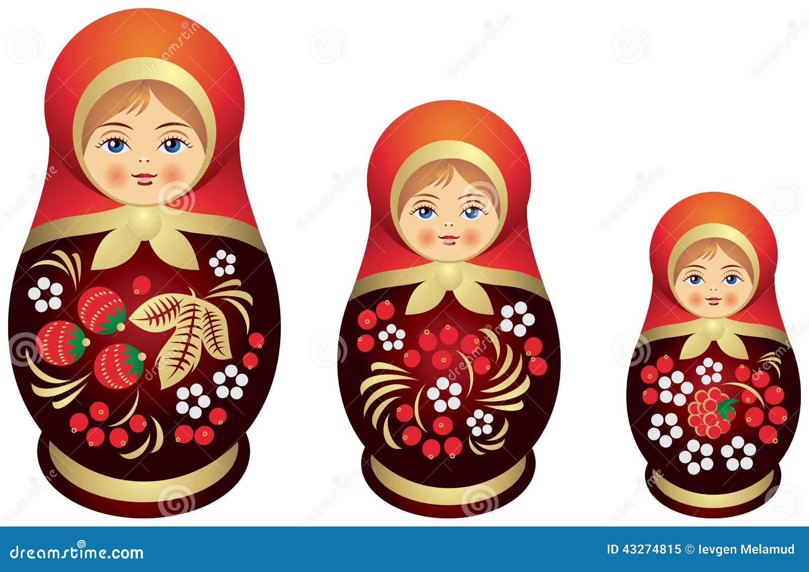 Матрешка красная картинка для детей