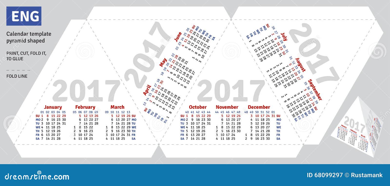 Шаблон календаря пирамида на 2017 год скачать