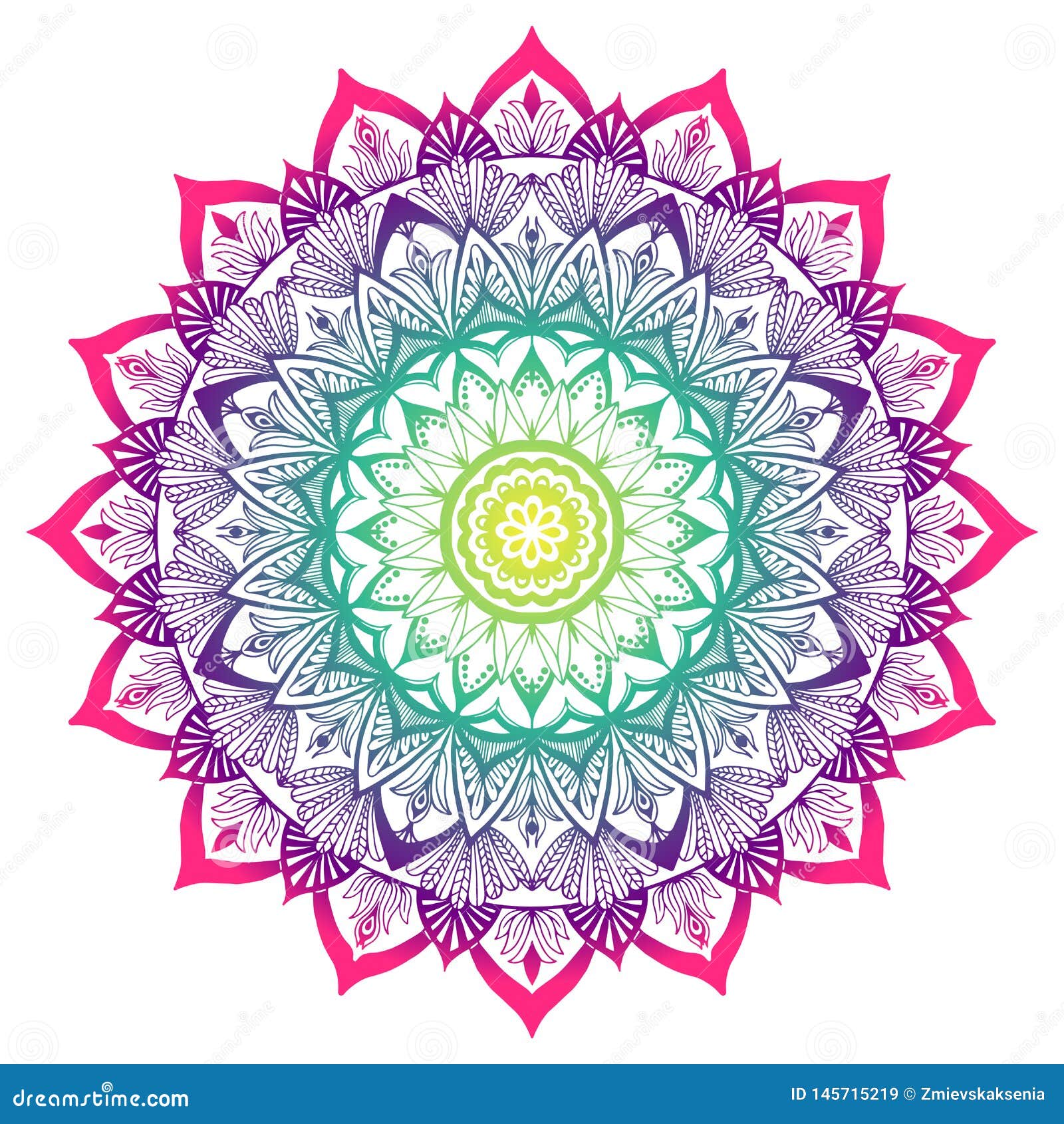 Colored Decorative Mandala in the Colors of the Rainbow Stock Vector -  Illustration of pink, circular: 145715219