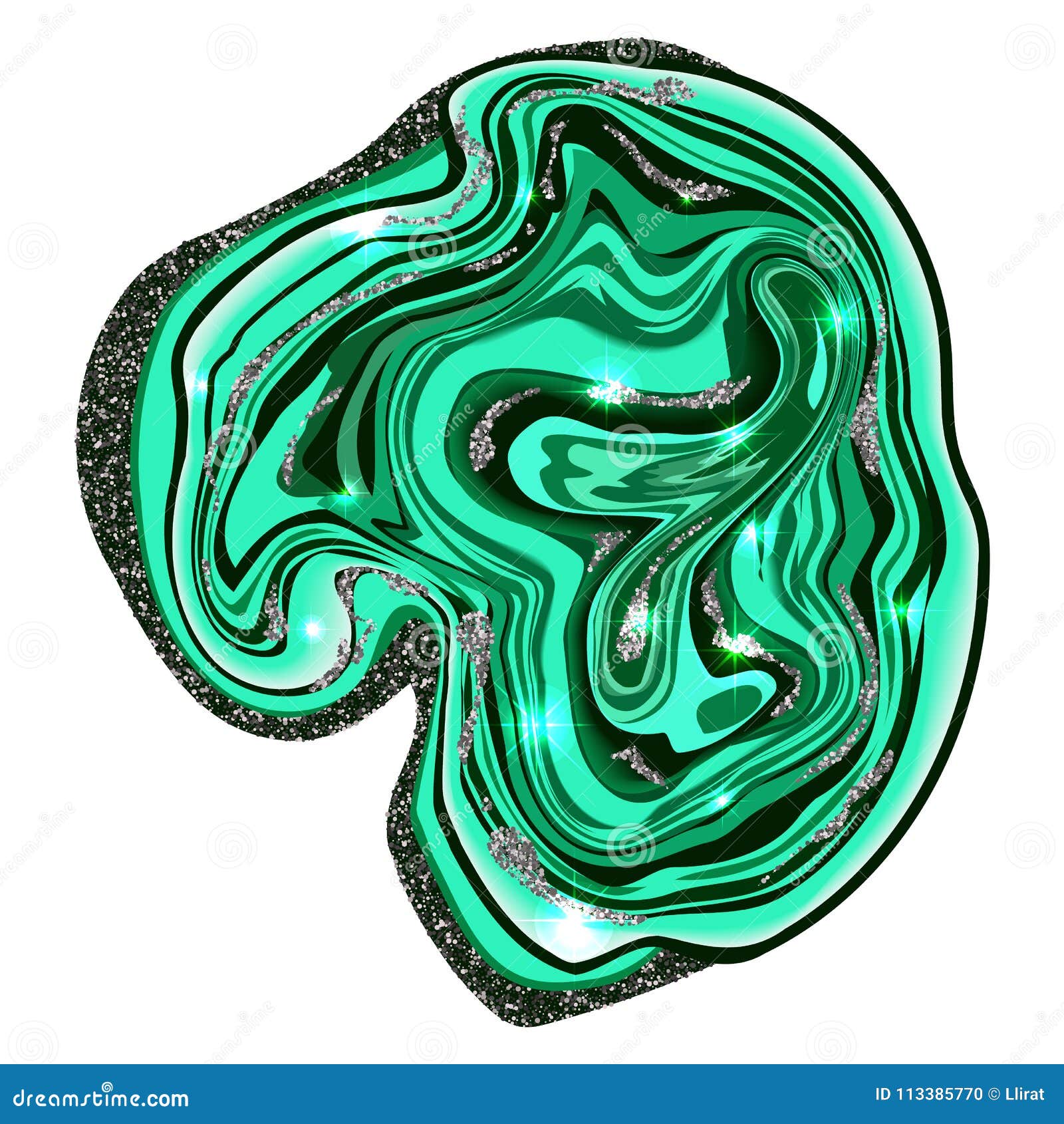 Текстура малахита зеленый камень Поперечное сечение малахита с серебряным  ярким блеском Иллюстрация вектора - иллюстрации насчитывающей  мраморизовать, украшение: 113385770