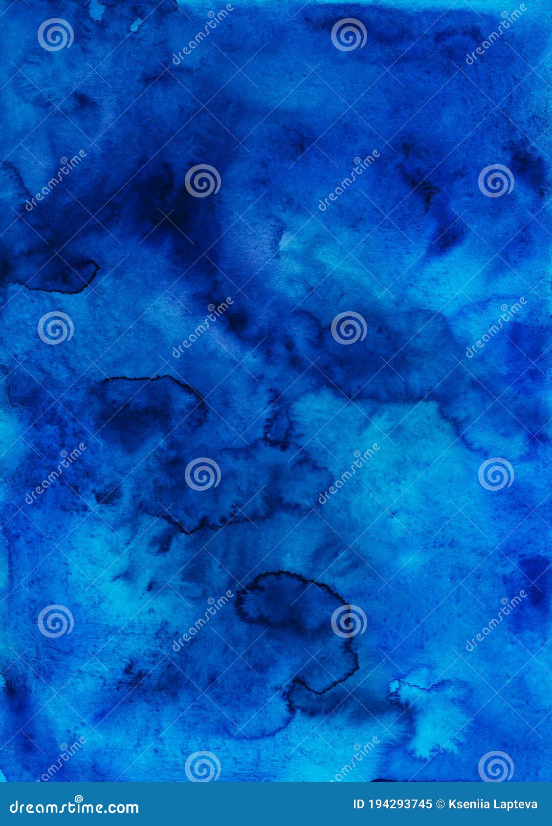 Текстура темно-синей рисования фона акварели.. Фон Watercolour Blue глубины  океана. Пятна на бумаге Стоковое Изображение - изображение насчитывающей  цветасто, краска: 194293745