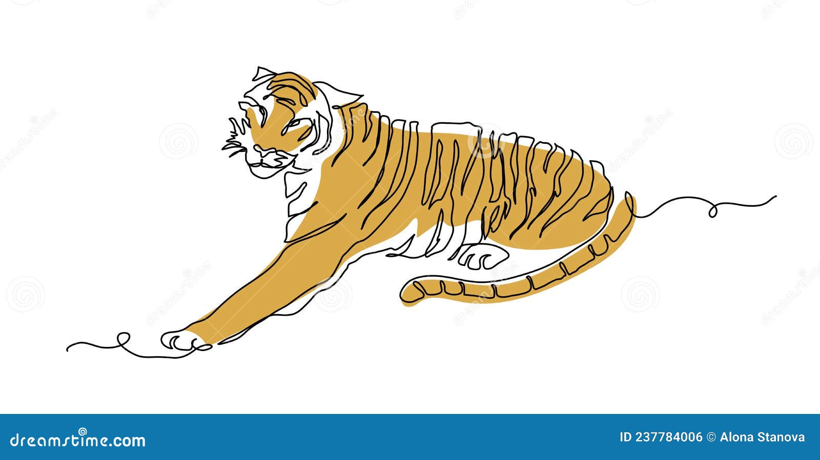 тигр один непрерывный рисунок в цвете. иллюстрация вектора. новый символ  китайского языка 2022. рисунок тигра Иллюстрация вектора - иллюстрации  насчитывающей иллюстрация, непрерывно: 237784006