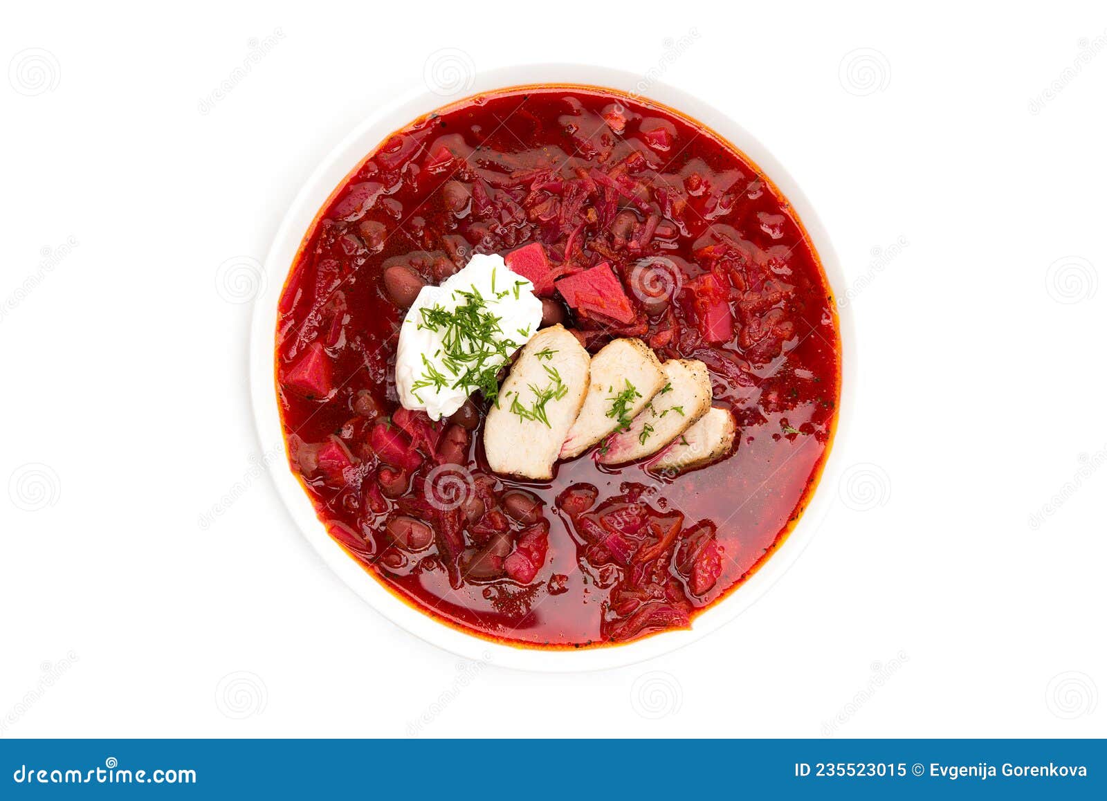 Борщ на белом фоне