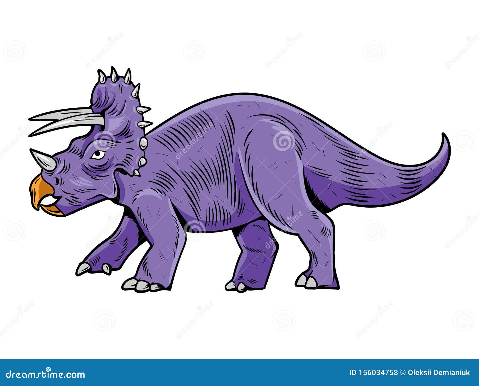 Трицератопс большой опасный динозавр Иллюстрация вектора - иллюстрации  насчитывающей образование, археологии: 156034758
