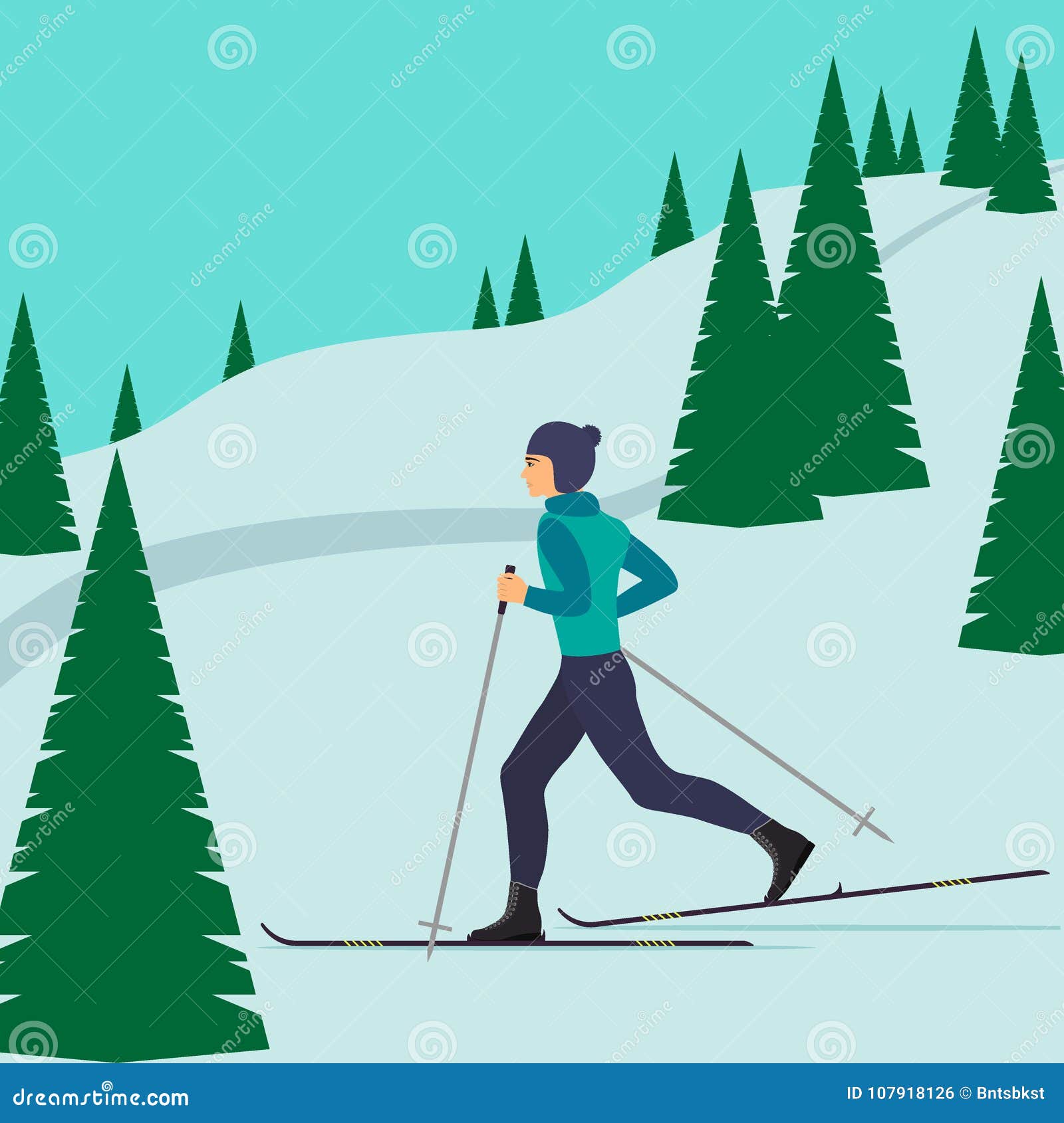 Туристу лыжнику было лень идти до проруби. Человек в движении на лыжах. Лыжник рисунок. Человек в движении лыжник. Лыжник в лесу вектор.