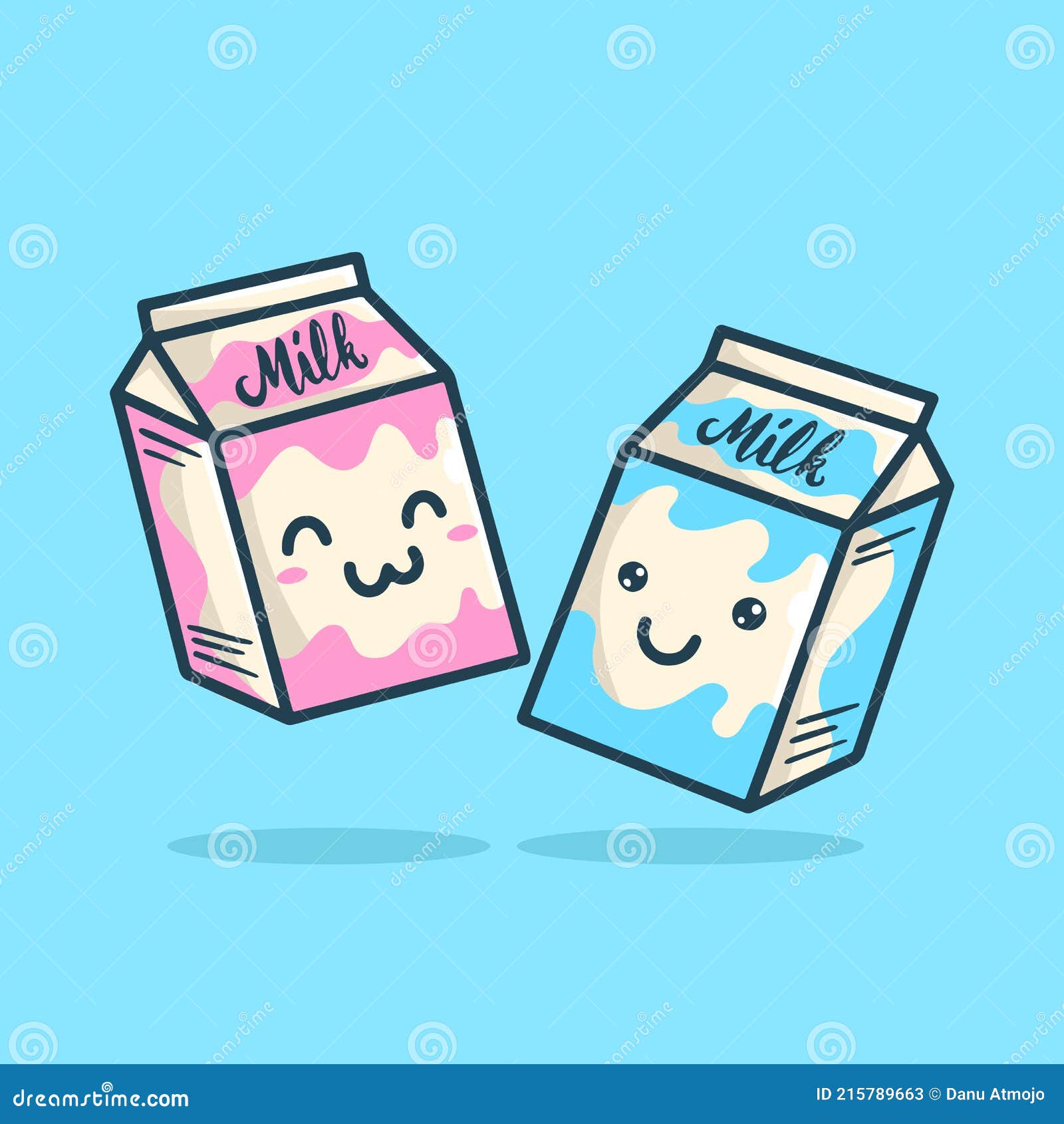 упаковка молочного молока в милом стиле Иллюстрация вектора - иллюстрации насчитывающей молокозавод, изолировано: 215789663