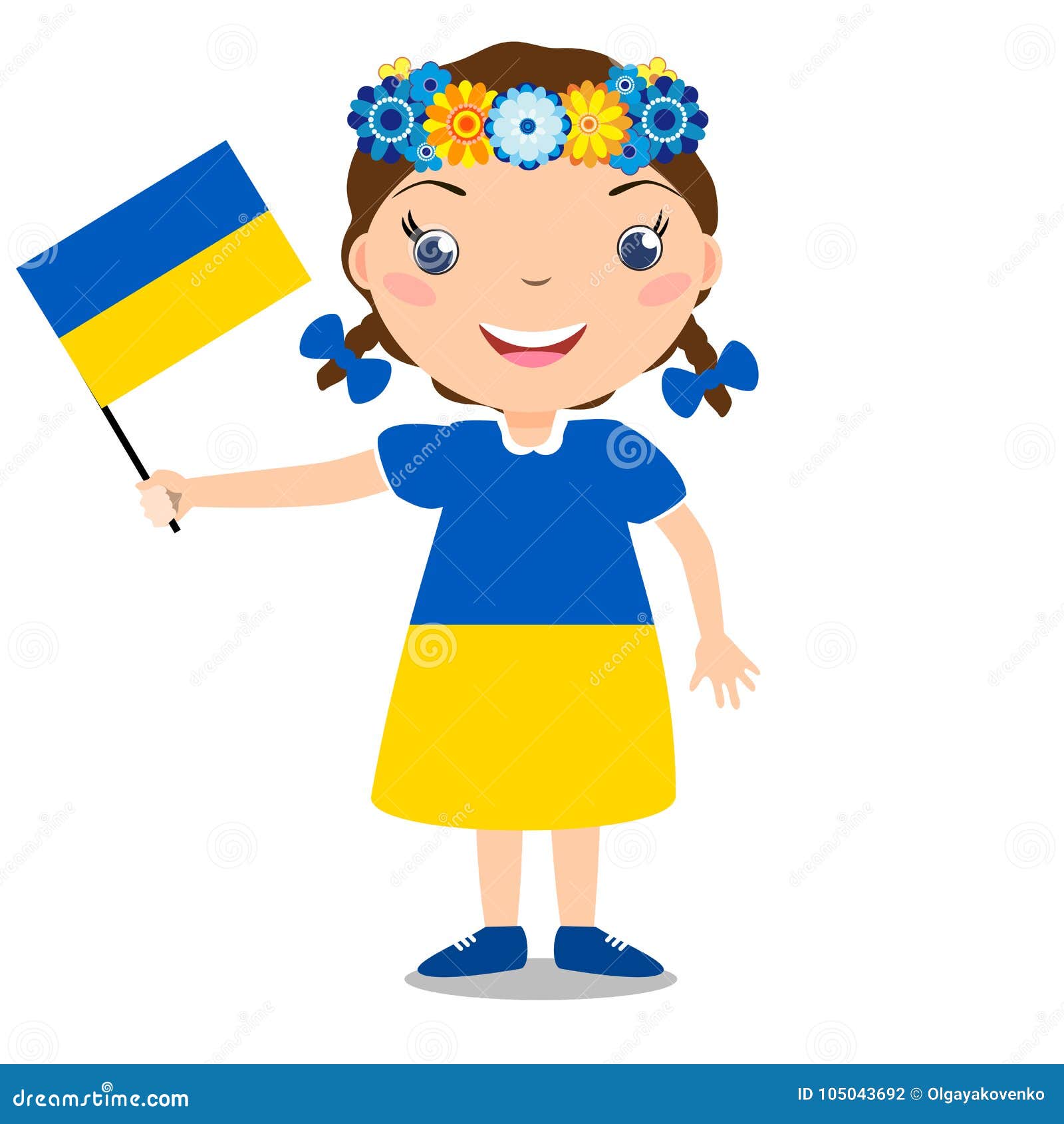 Фон аниме с украинским флагом