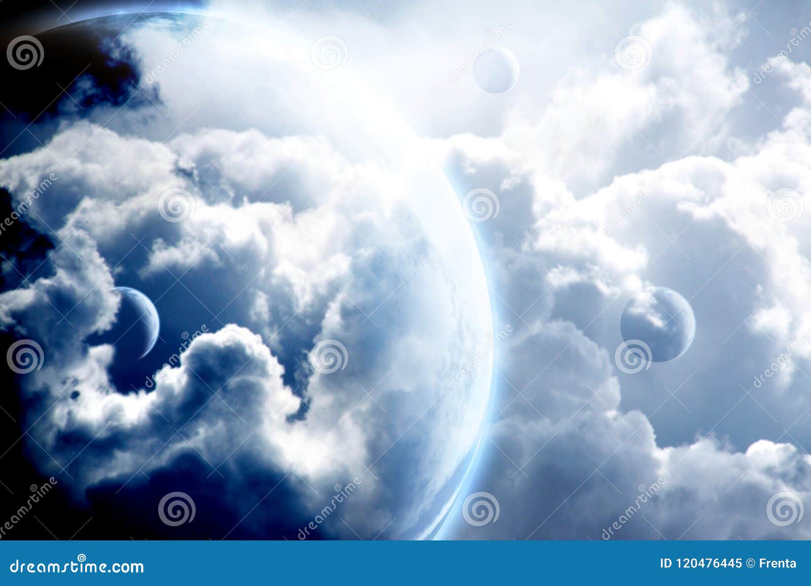 Фантастическое небо с бурными облаками и планетами Стоковое Изображение -  изображение насчитывающей шторм, сторонника: 120476445