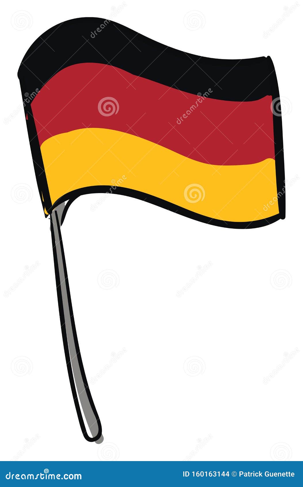 Флаг, векторный или цветной рисунок Германии Иллюстрация вектора -  иллюстрации насчитывающей знамена, флаг: 160163144