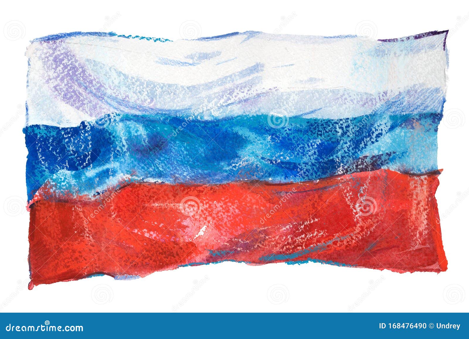 Рисунок развивающегося флага россии