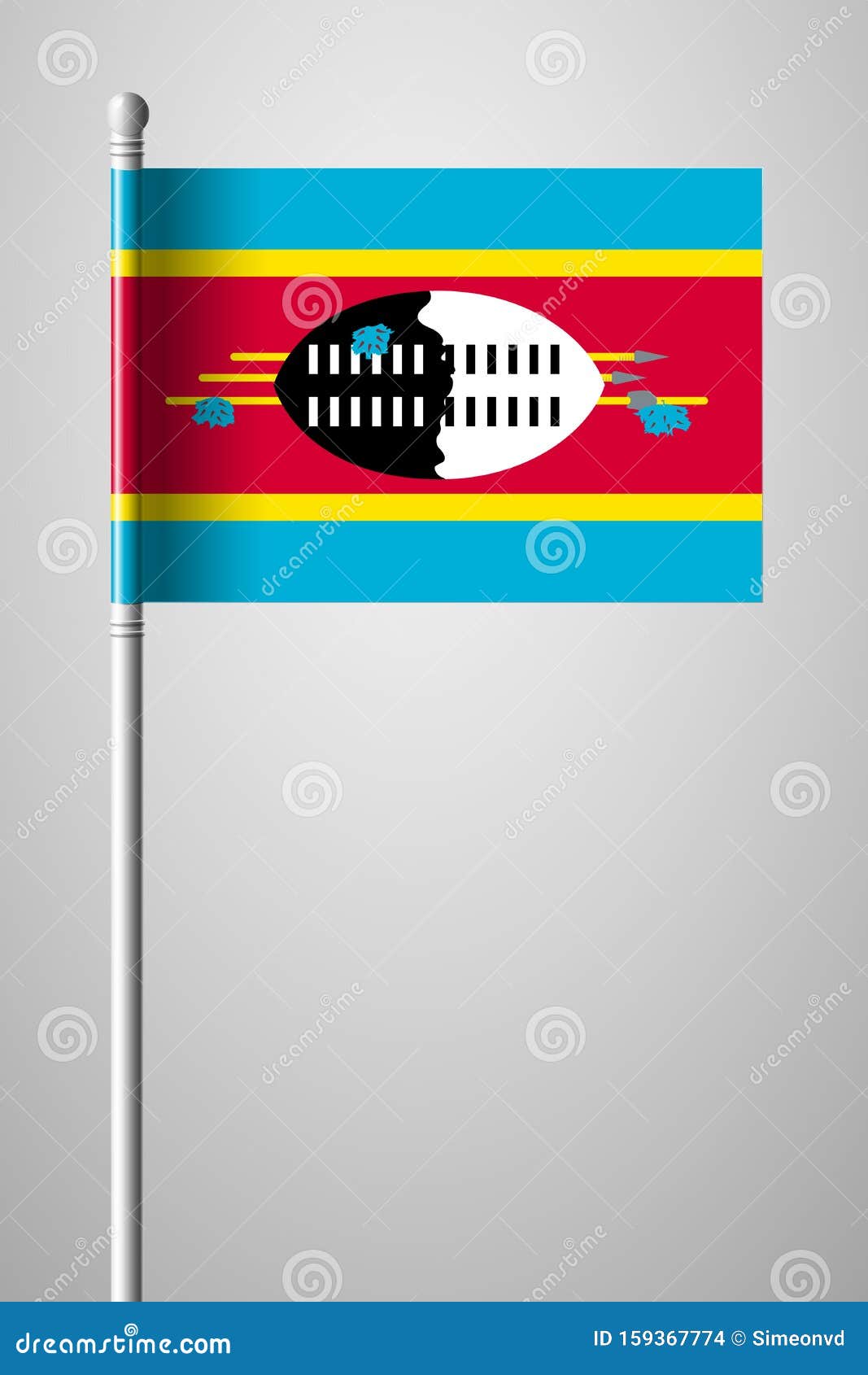 Флаг Эсватини Фото