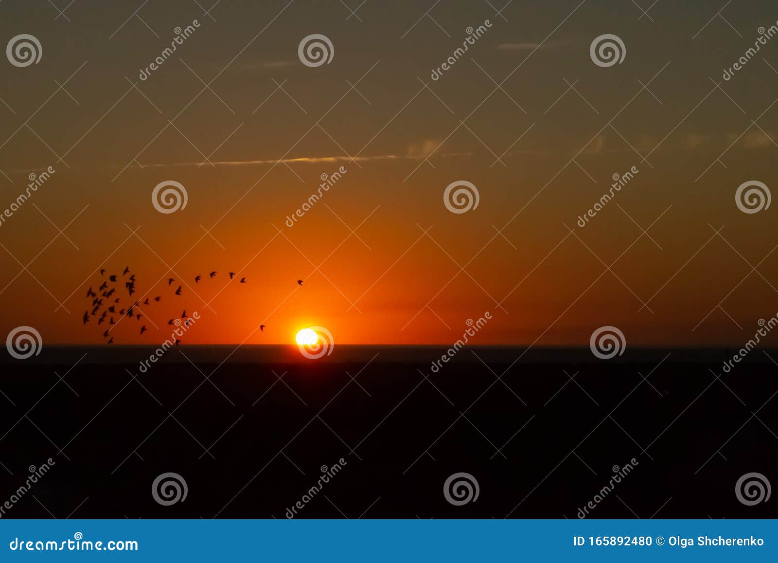 Фоновый фон Закат солнца на горизонте Горизонтальная ориентация Стоковое Фото - изображение насчитывающей горизонт, бобра: 165892480