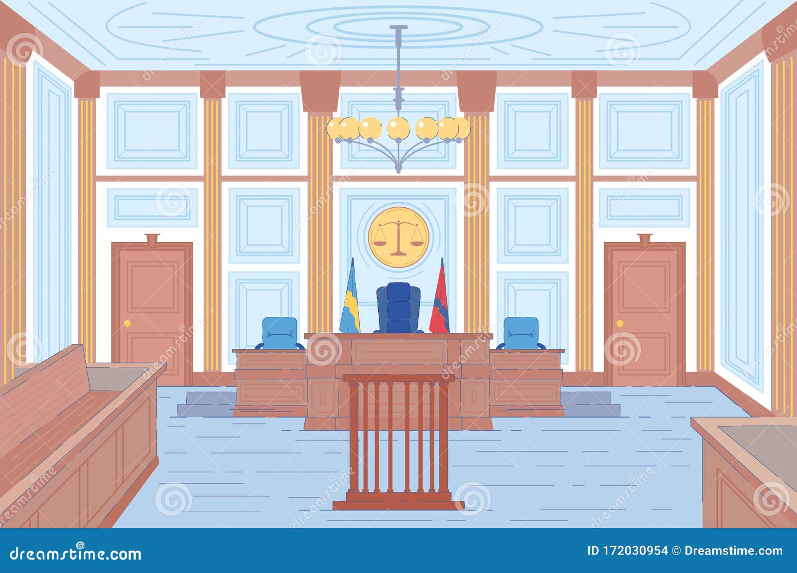Фон зала суда или судебной номера внутренняя. Иллюстрация вектора - иллюстрации насчитывающей место, суд: 172030954
