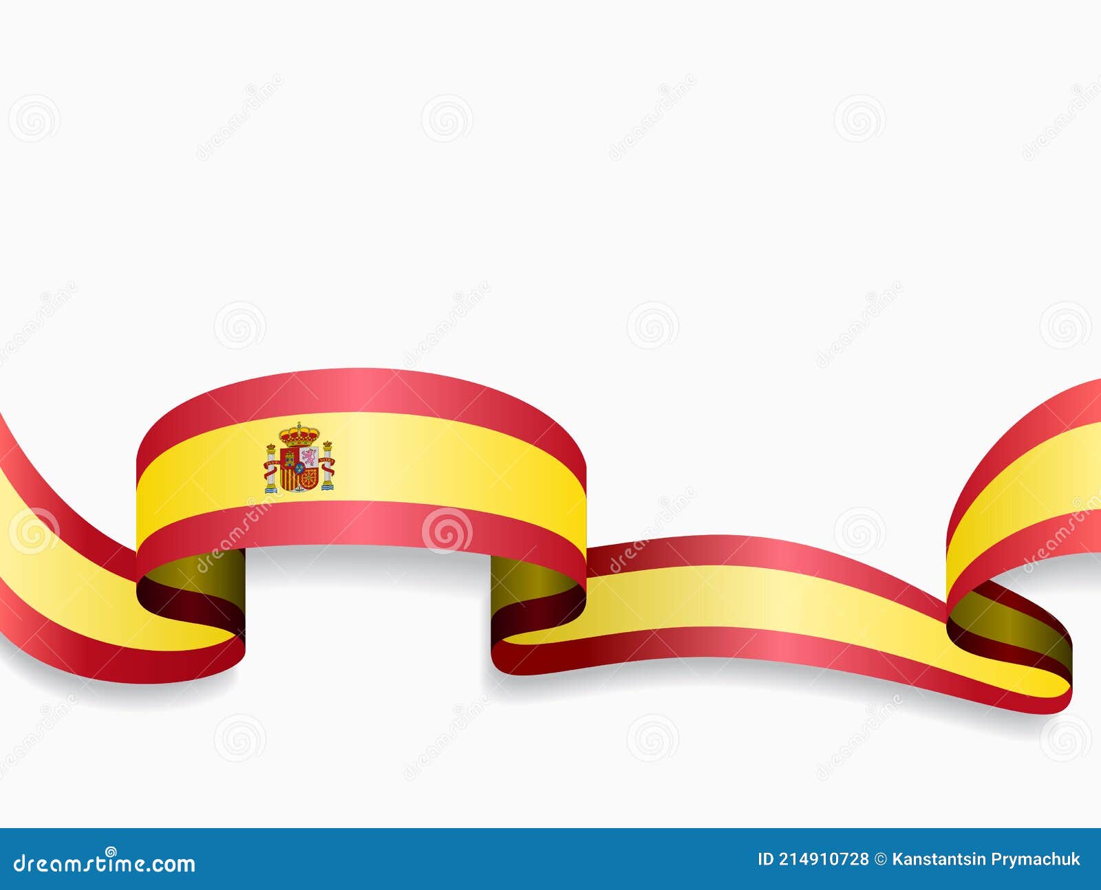 Фон испанского флага волнистая абстрактная. Иллюстрация вектора.  Иллюстрация вектора - иллюстрации насчитывающей положение, лента: 214910728