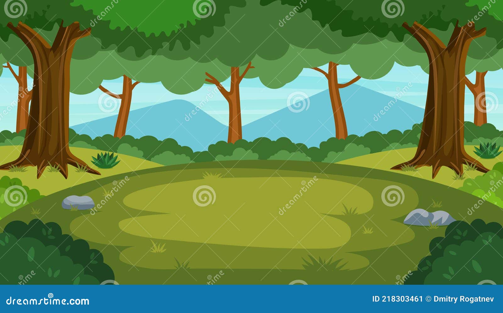 фон леса рисунка иллюстрация вектора. иллюстрации насчитывающей лужок -  218303461