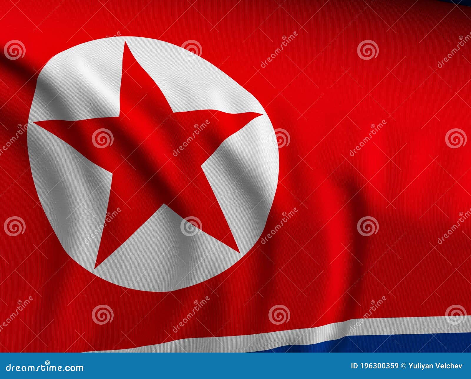 Фон флага Северной Кореи иллюстрация штока. иллюстрации насчитывающей волна - 196300359