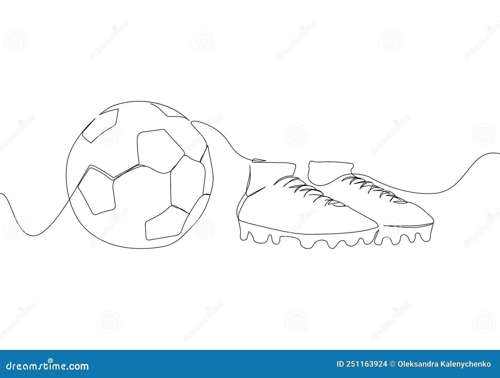 футбол с мясом и однострочное искусство. непрерывный линейный рисунок  футбольного мяча Иллюстрация вектора - иллюстрации насчитывающей активизма,  рука: 251163924