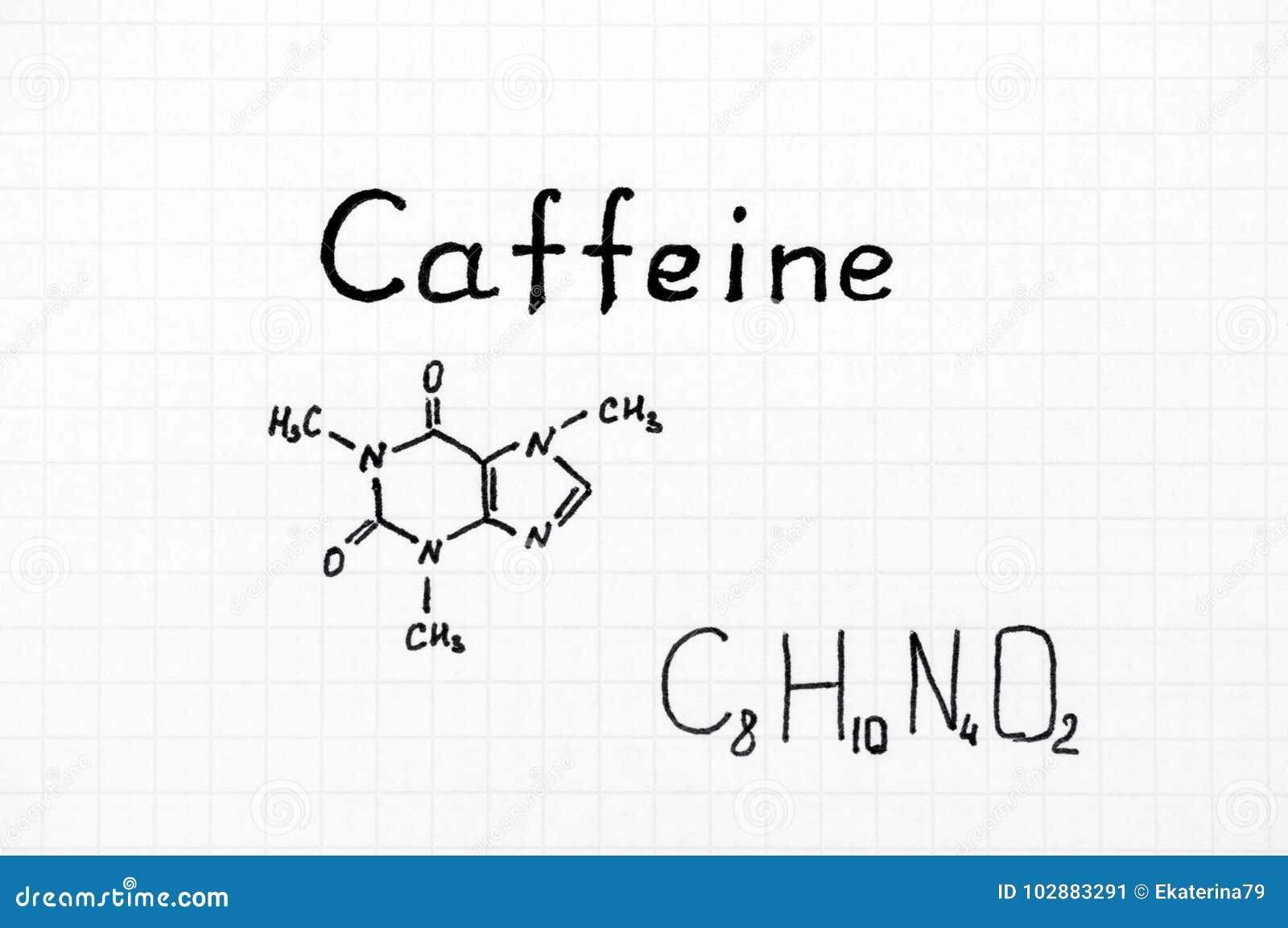 Химическая формула кофеина стоковое изображение. изображение насчитывающей  пер - 102883291