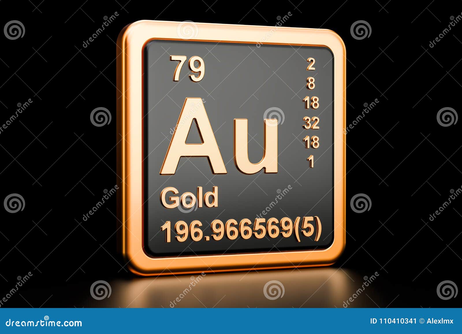 Химический элемент Au Aurum золота перевод 3d Иллюстрация штока -иллюстрации насчитывающей номер, атома: 110410341