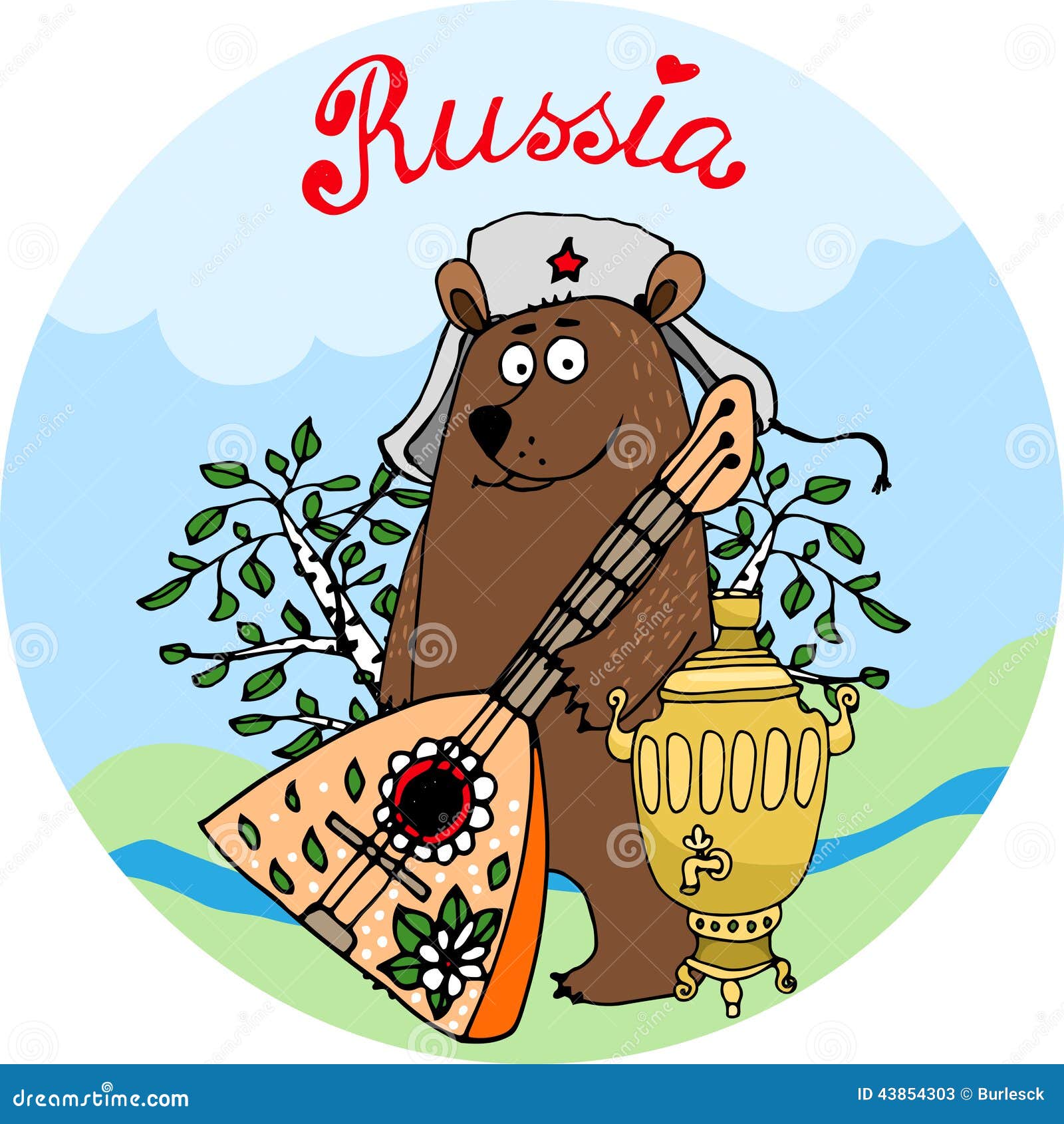 Медведь в шапке ушанке рисунок
