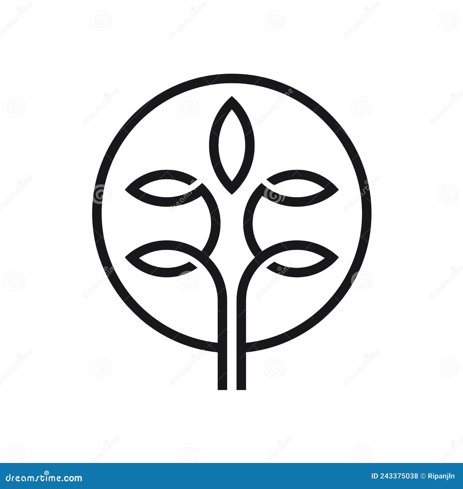 цветочный лист дерева растения и кружок простой шаблон оформления логотипаИллюстрация вектора - иллюстрации насчитывающей эмблема, чертеж: 243375038