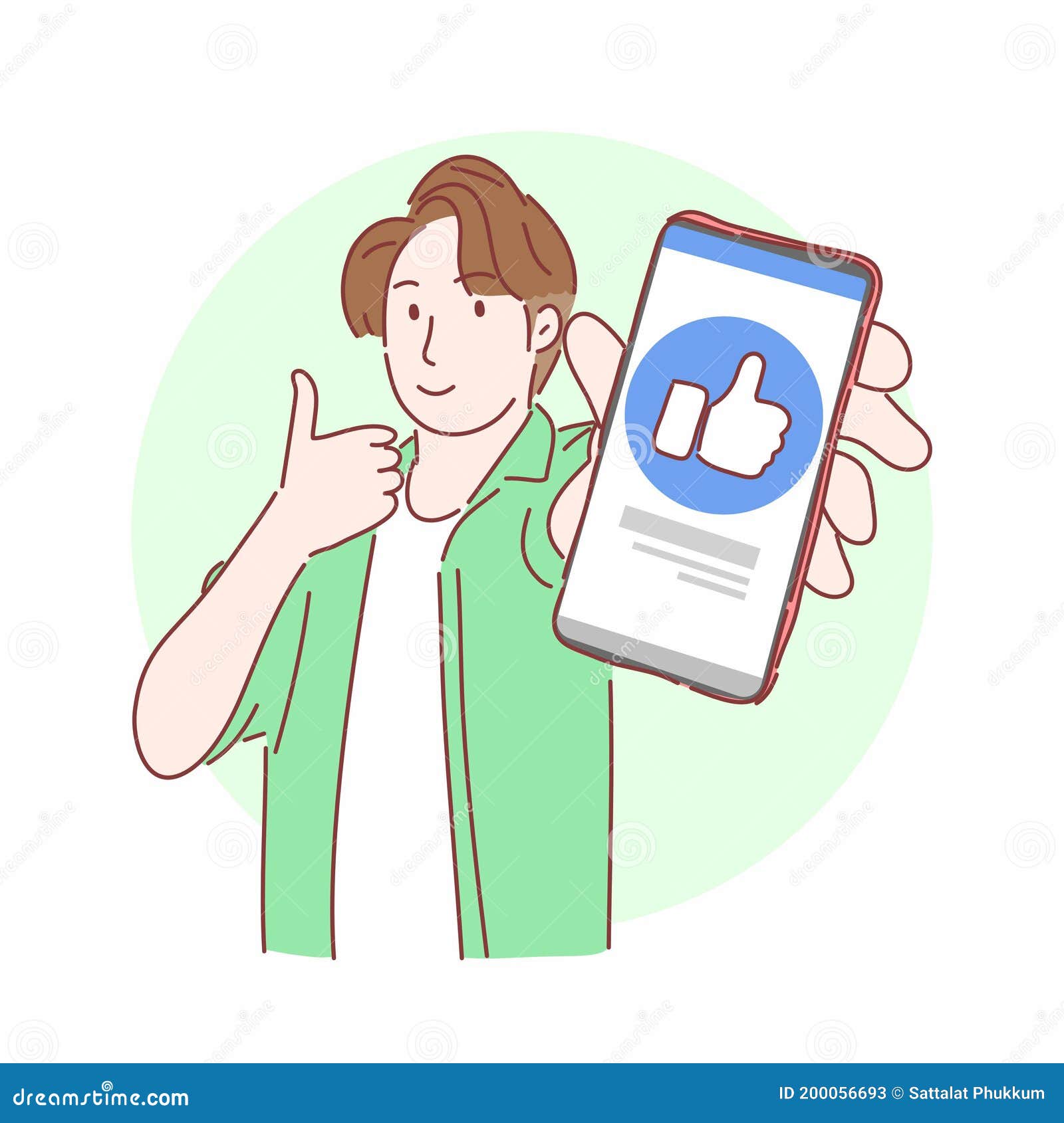Человек, показывая лайк и показывая смартфон В интернете маркетинговая  концепция бизнеса Символ руки вычерченный плоский Редакционное Стоковое  Фото - иллюстрации насчитывающей жизнерадостно, рекламировать: 200056693