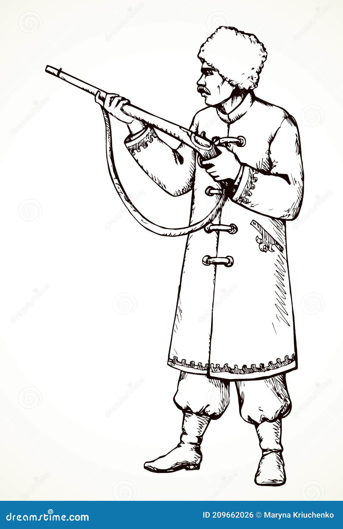 Человек с оружием. Векторный рисунок Иллюстрация вектора - иллюстрации  насчитывающей костюм, мужчина: 209662026
