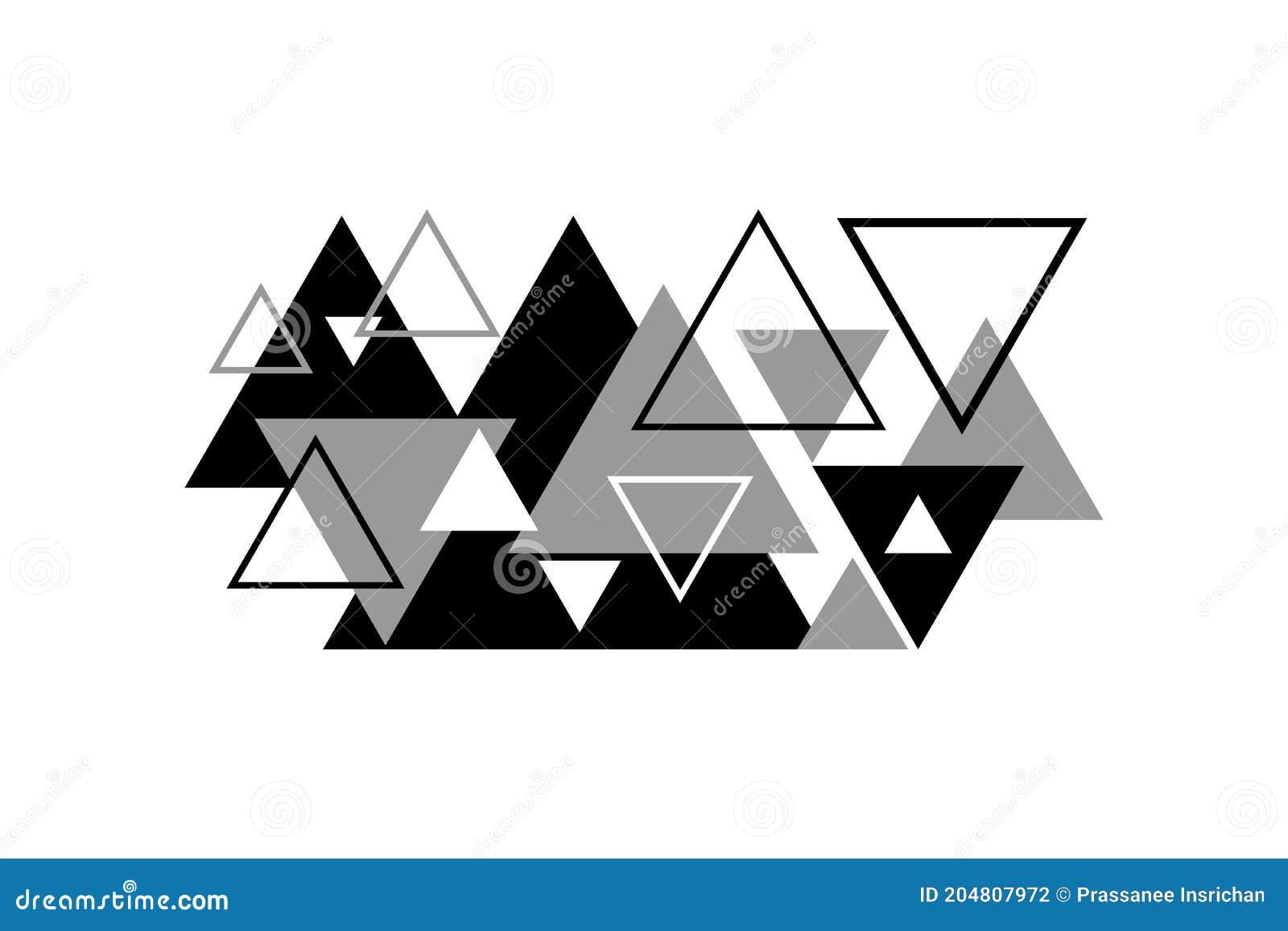 Черная белая и серый фон абстрактных треугольника. Баннер или фон веб-дизайна Иллюстрация штока - иллюстрации насчитывающей тенденция, линия: 204807972