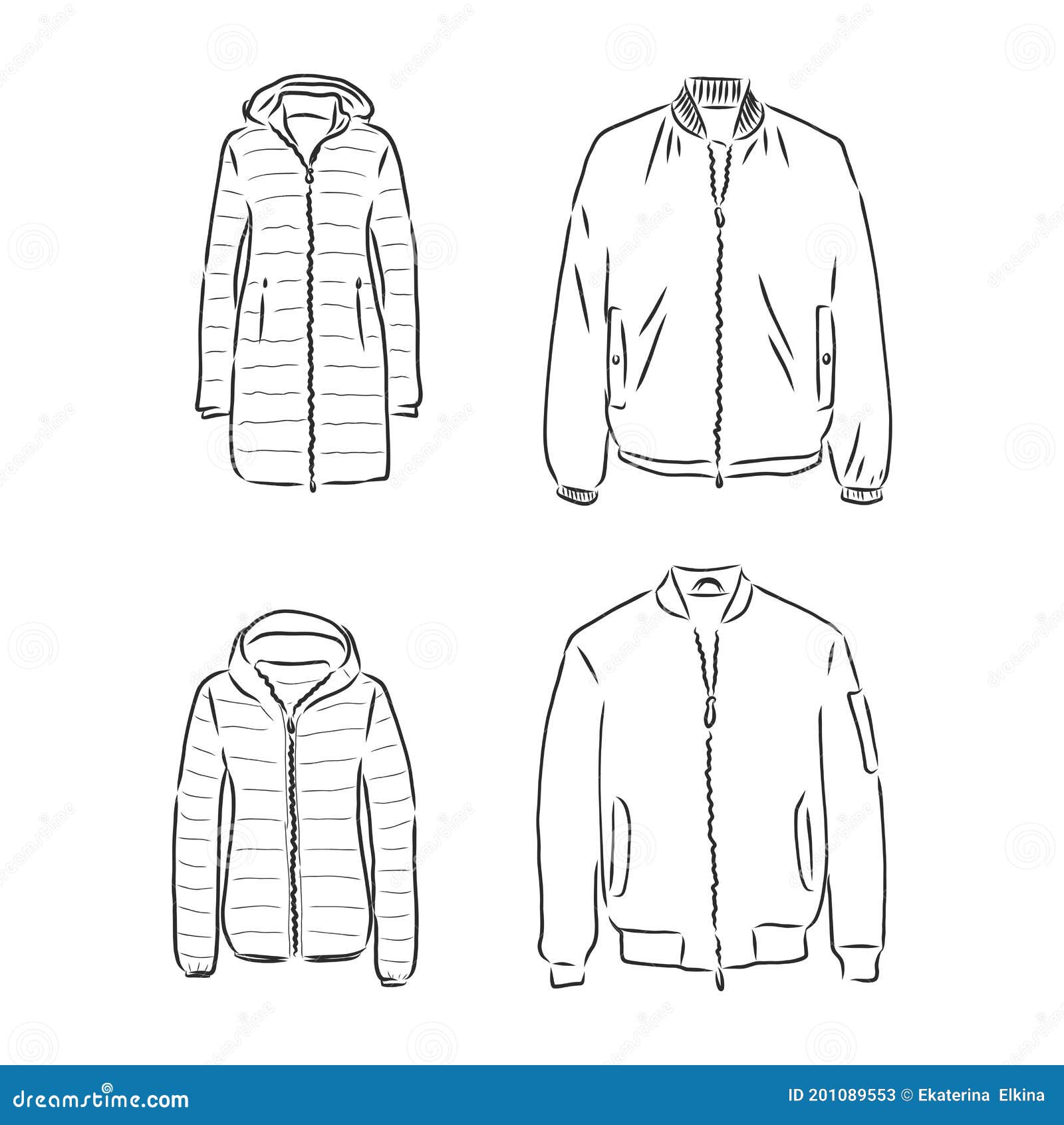 Черная белая куртка происхождения. Иллюстрация зимние куртки векторный  рисунок Иллюстрация штока - иллюстрации насчитывающей куртка, одежды:  201089553