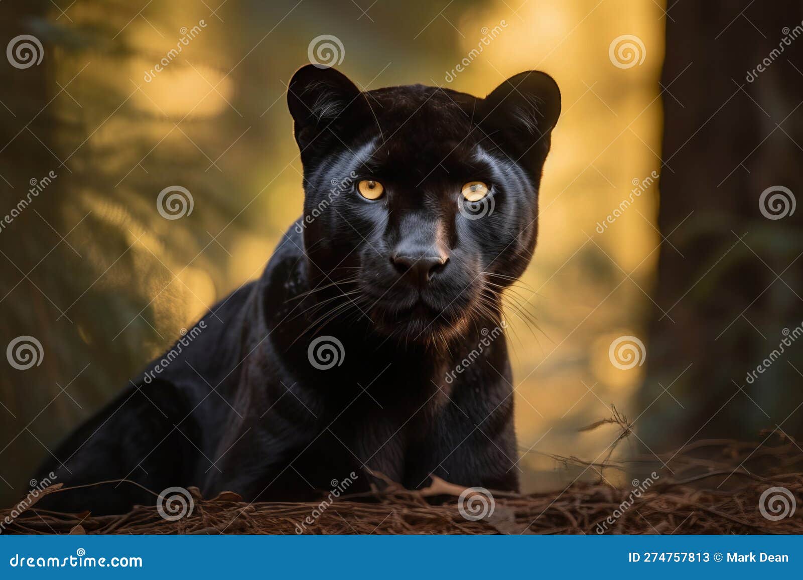 черная кошка-пантер, идущая по деревьям, Иллюстрация штока - иллюстрации  насчитывающей фауна, тварь: 274757813