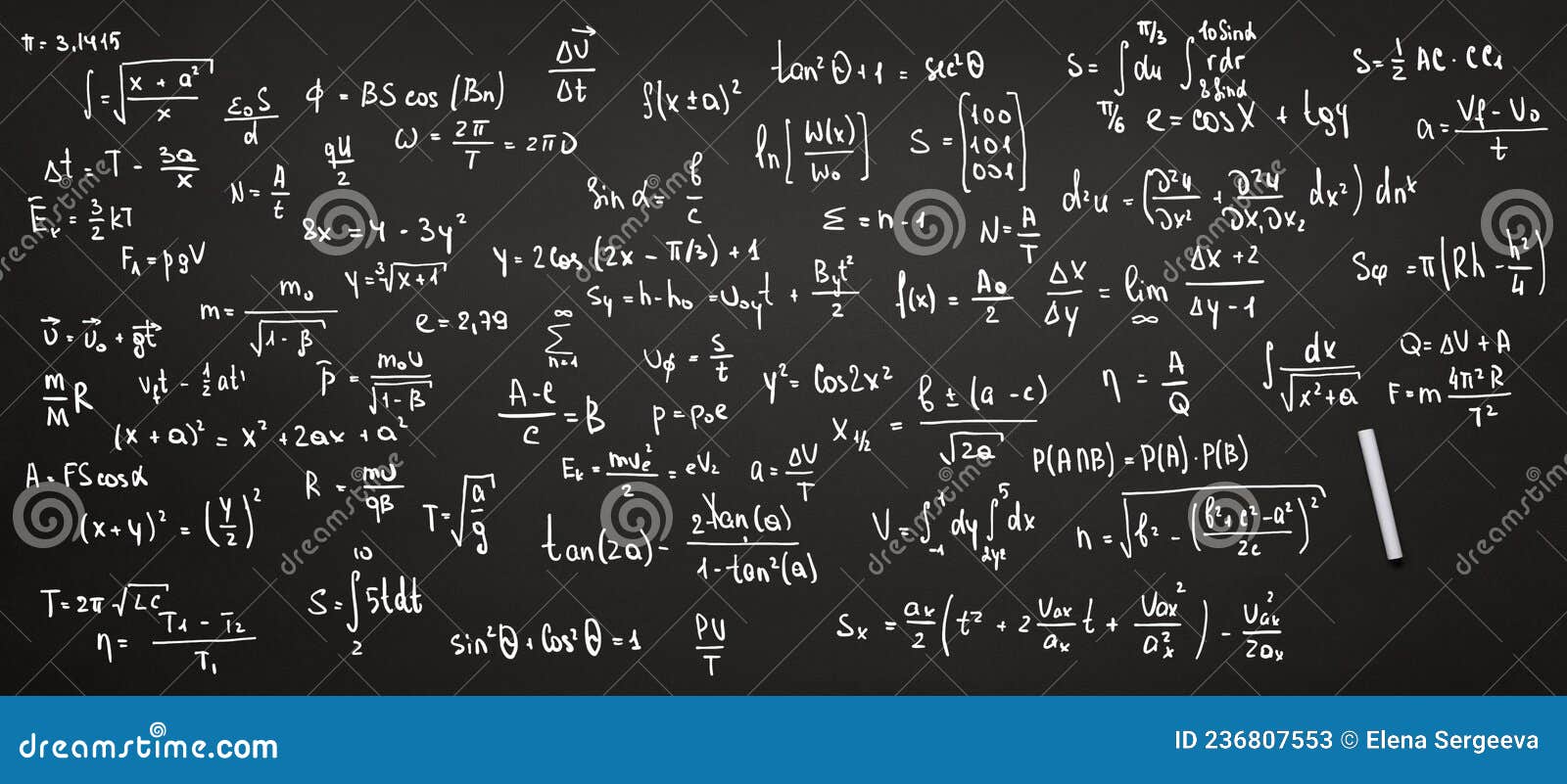 черная школьная доска с мелком и письменными формулами уравнения и числа  применяла математическую концепцию Стоковое Изображение - изображение  насчитывающей математически, экзамен: 236807553