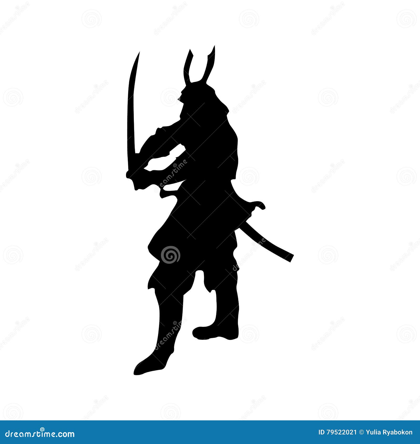 Black on white samurai