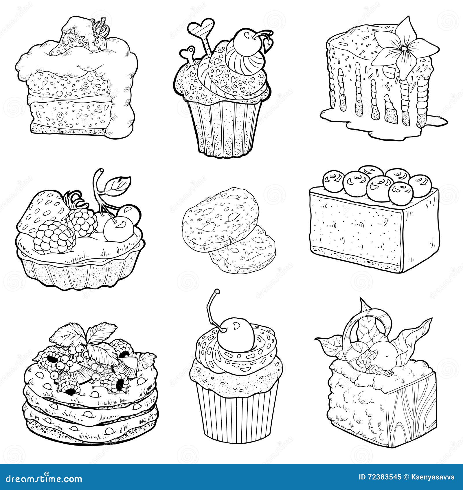 Нарисованный кусок торта. Кондитерские изделия рисунок. Бисквит стикеры раскраска. Рисунки ванилька и бисквит. Раскраски пироги и торты.