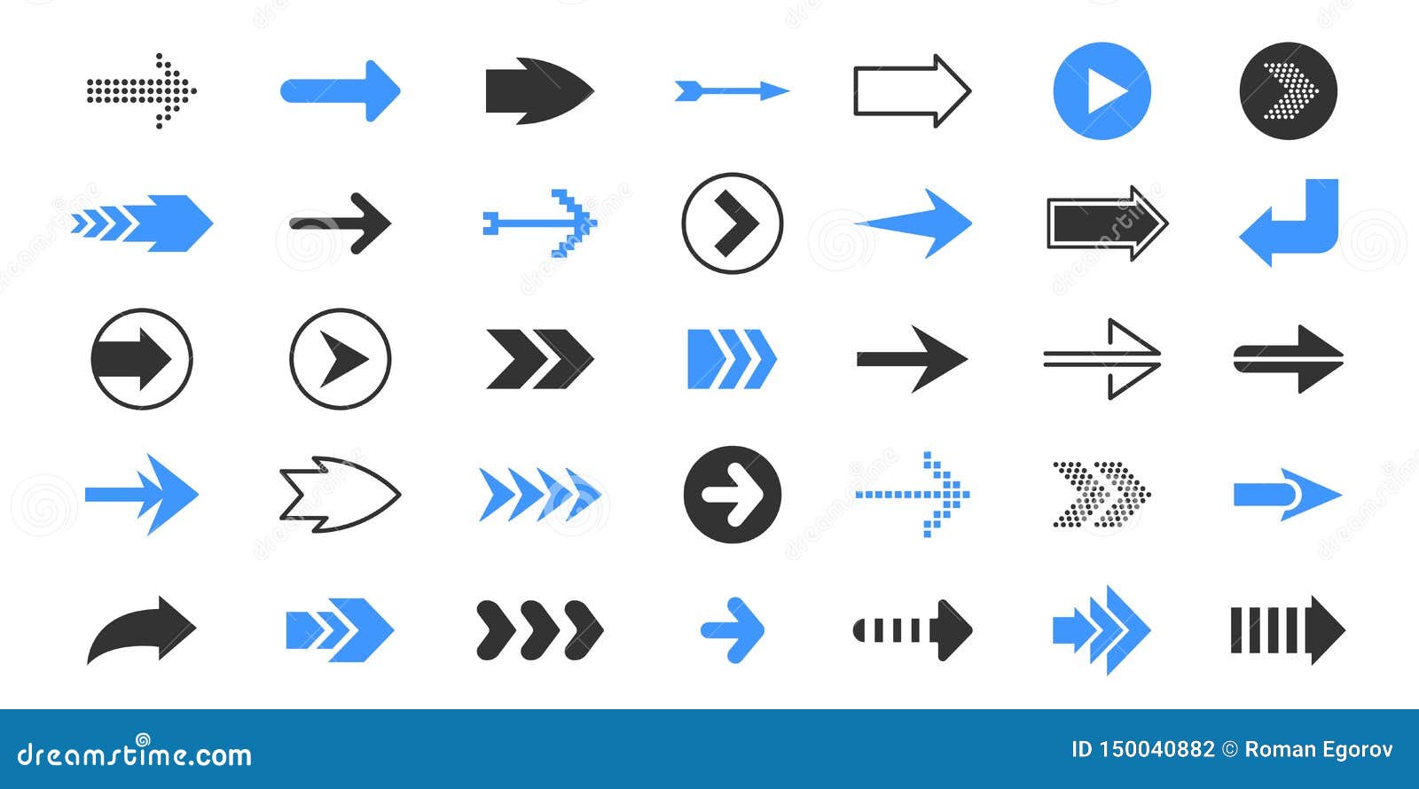 Ставит стрелку. Символ камеры с направлением. Arrow(Blue) cursor. Navigation arrows signs.