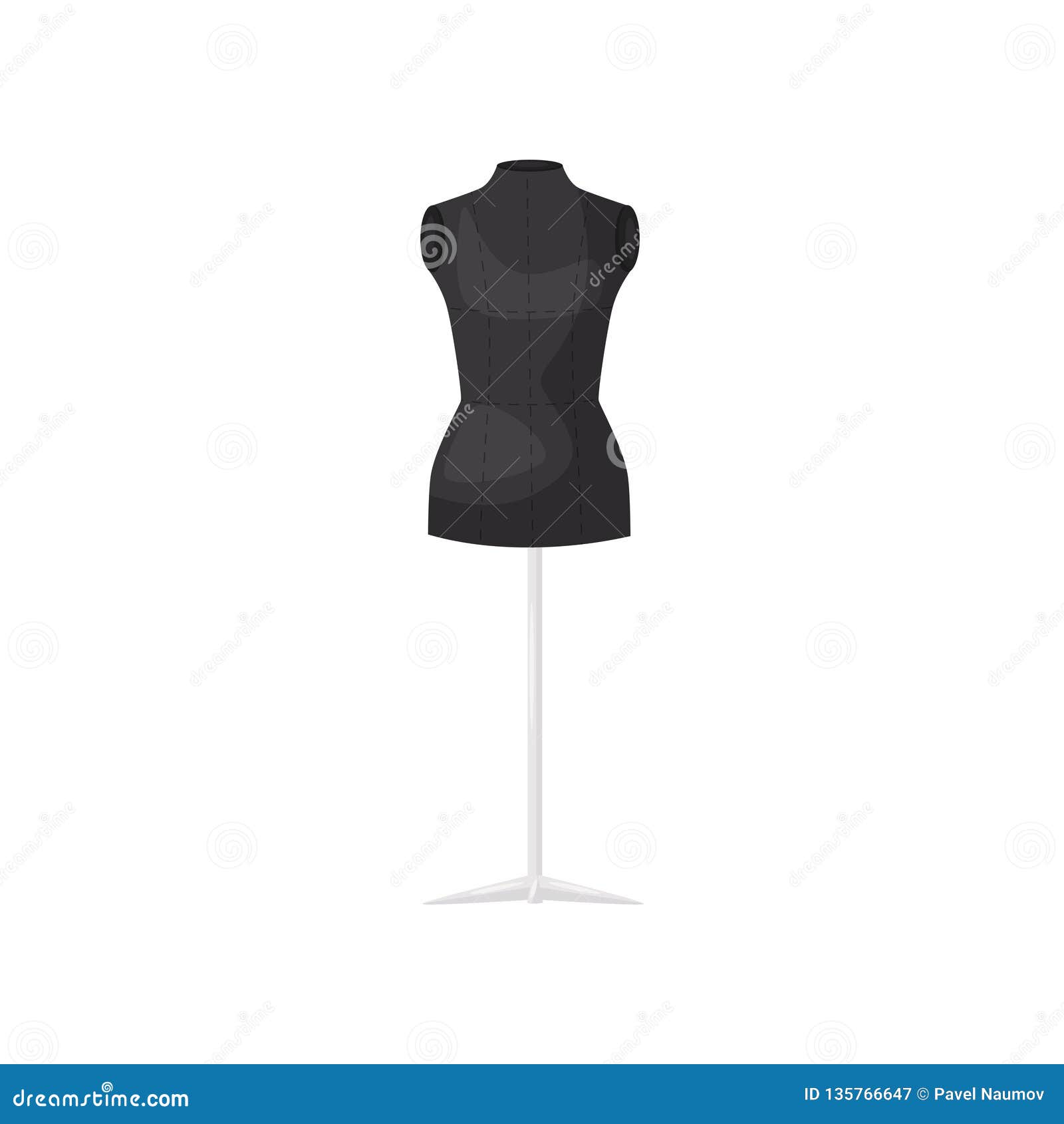 Chernyj Maneken Na Dlinnoj Stalnoj Noge Zhenstvennyj Maneken Tema Shit I Dressmaking Ploskij Dizajn Vektora Illyustraciya Vektora Illyustracii Naschityvayushej Maneken Chernyj 135766647