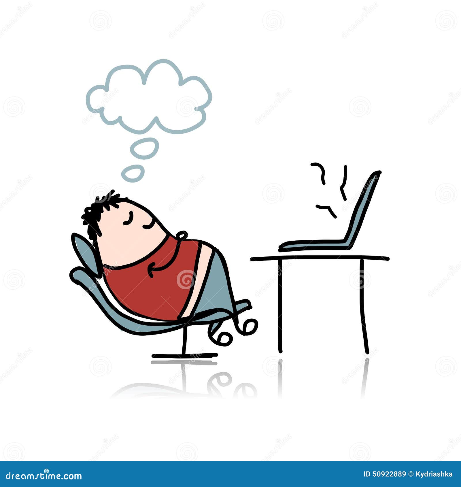 Человек спать на кресле на рабочем месте Иллюстрация вектора - иллюстрациинасчитывающей конструкция, юмористика: 50922889