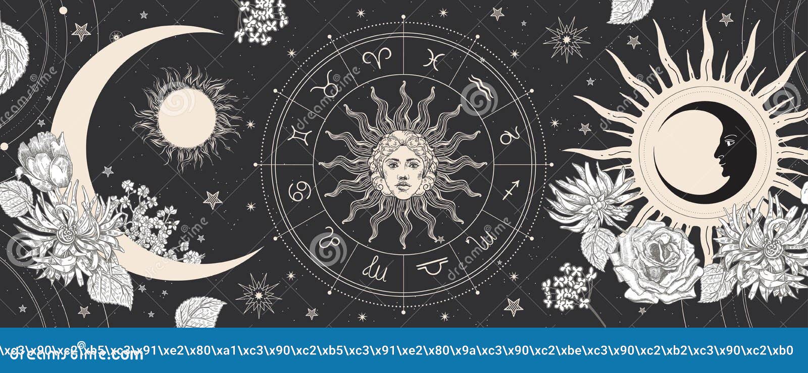 чёрный магический баннер для астрологии предсказания гороскопов. фон  пространства. Иллюстрация вектора - иллюстрации насчитывающей полумесяц,  космическо: 234096709