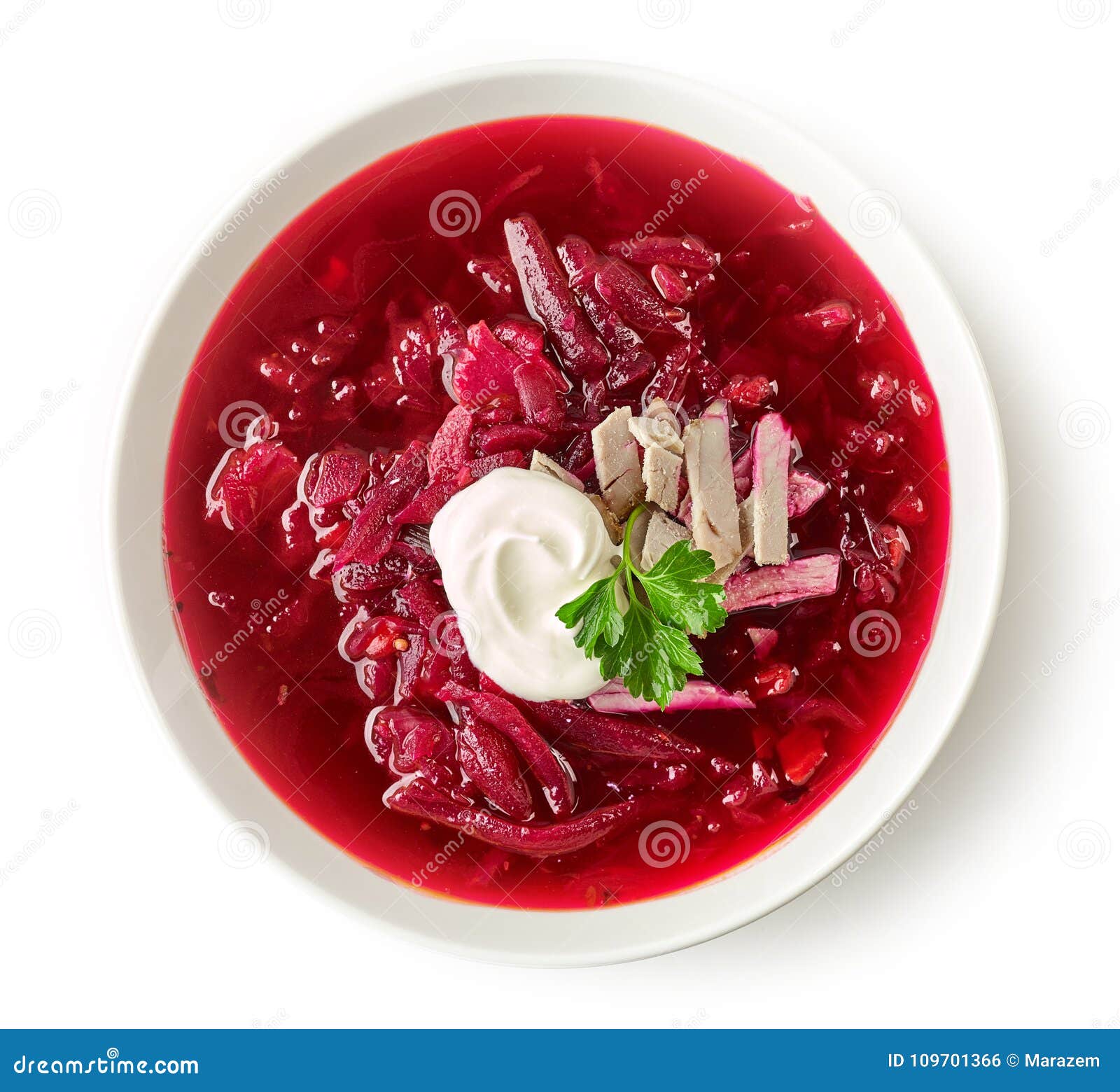 Борщ на белом фоне