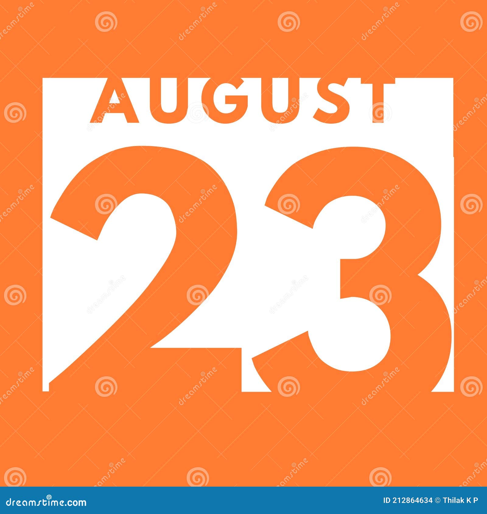 23 августа . плоский современный ежедневный календарь иконка день месяц  календарь месяц месяц август Иллюстрация штока - иллюстрации насчитывающей  встреча, дата: 212864634