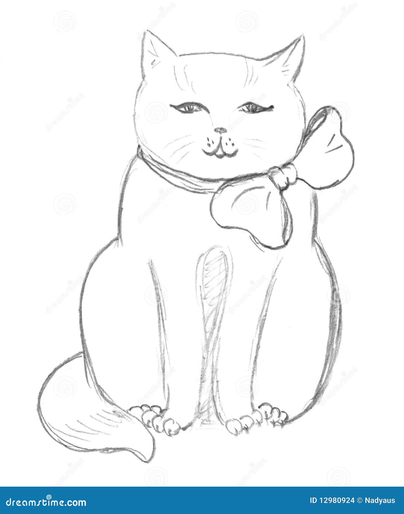 Рисунок кот сидит