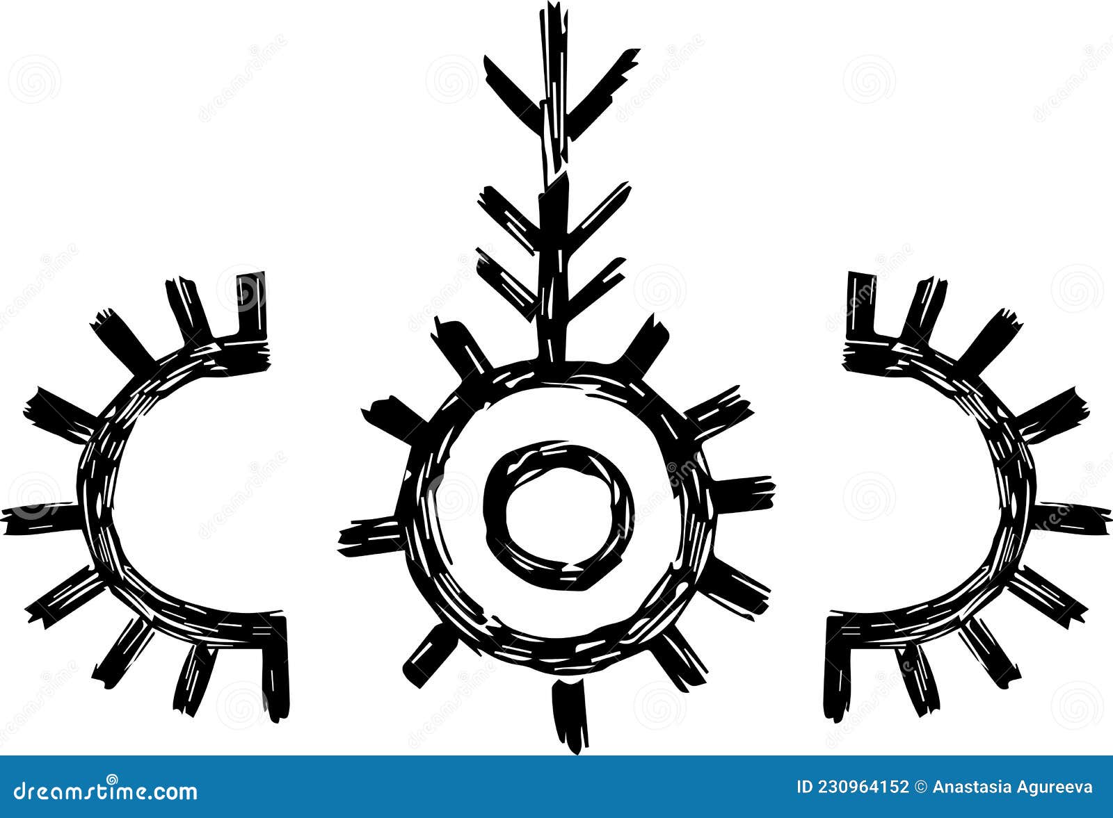 этнические шаманские символы солнца и луны Иллюстрация вектора -  иллюстрации насчитывающей язычество, конструкция: 230964152