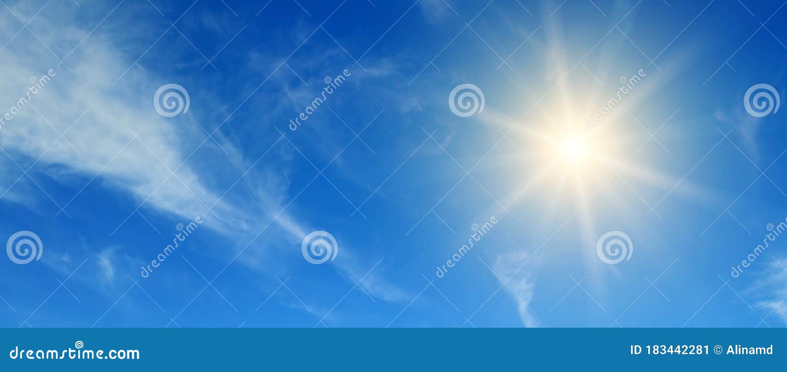 Солнце на голубом небе