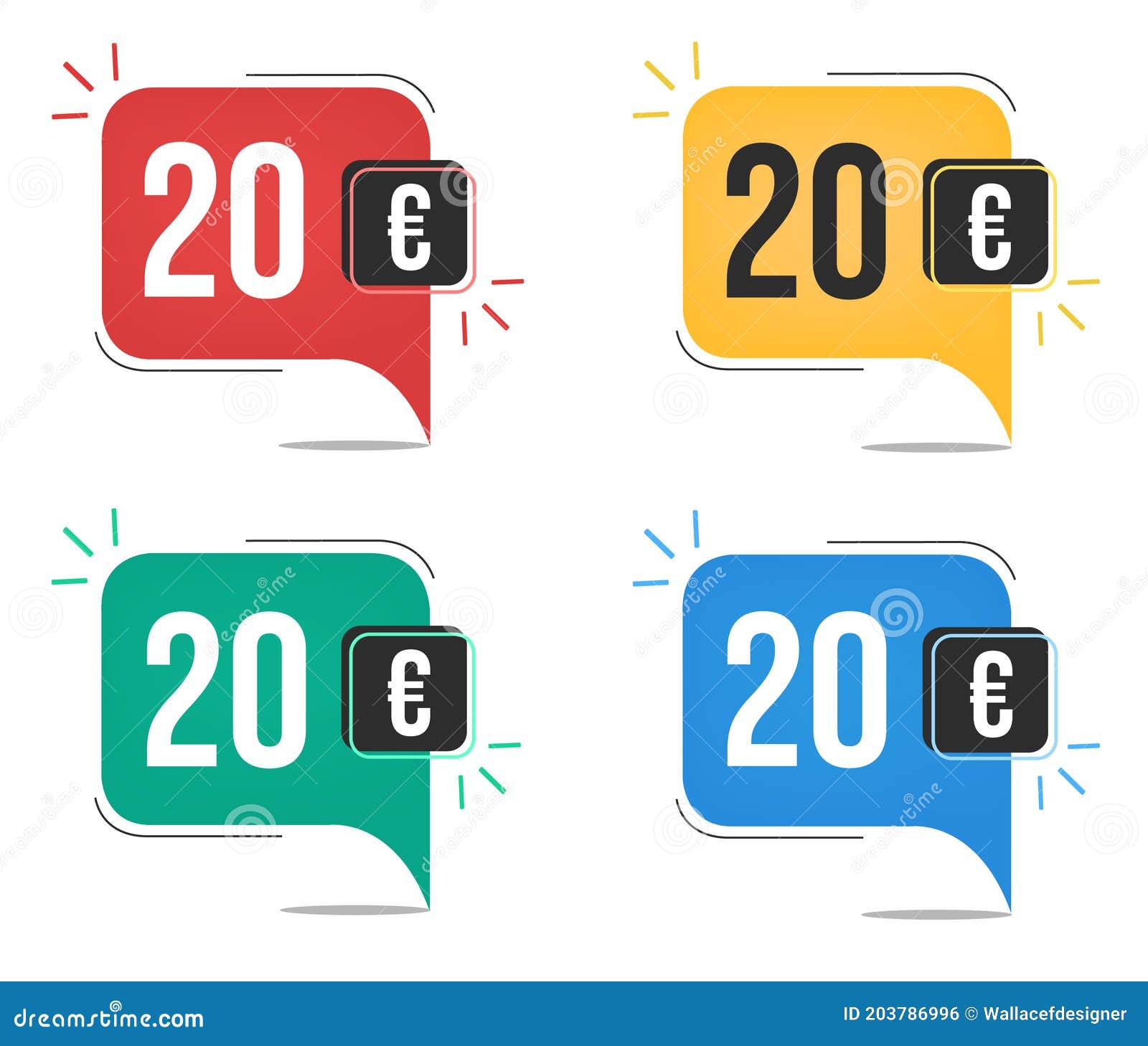 â‚¬20 euro price. stock vector. Illustration of current - 203786996