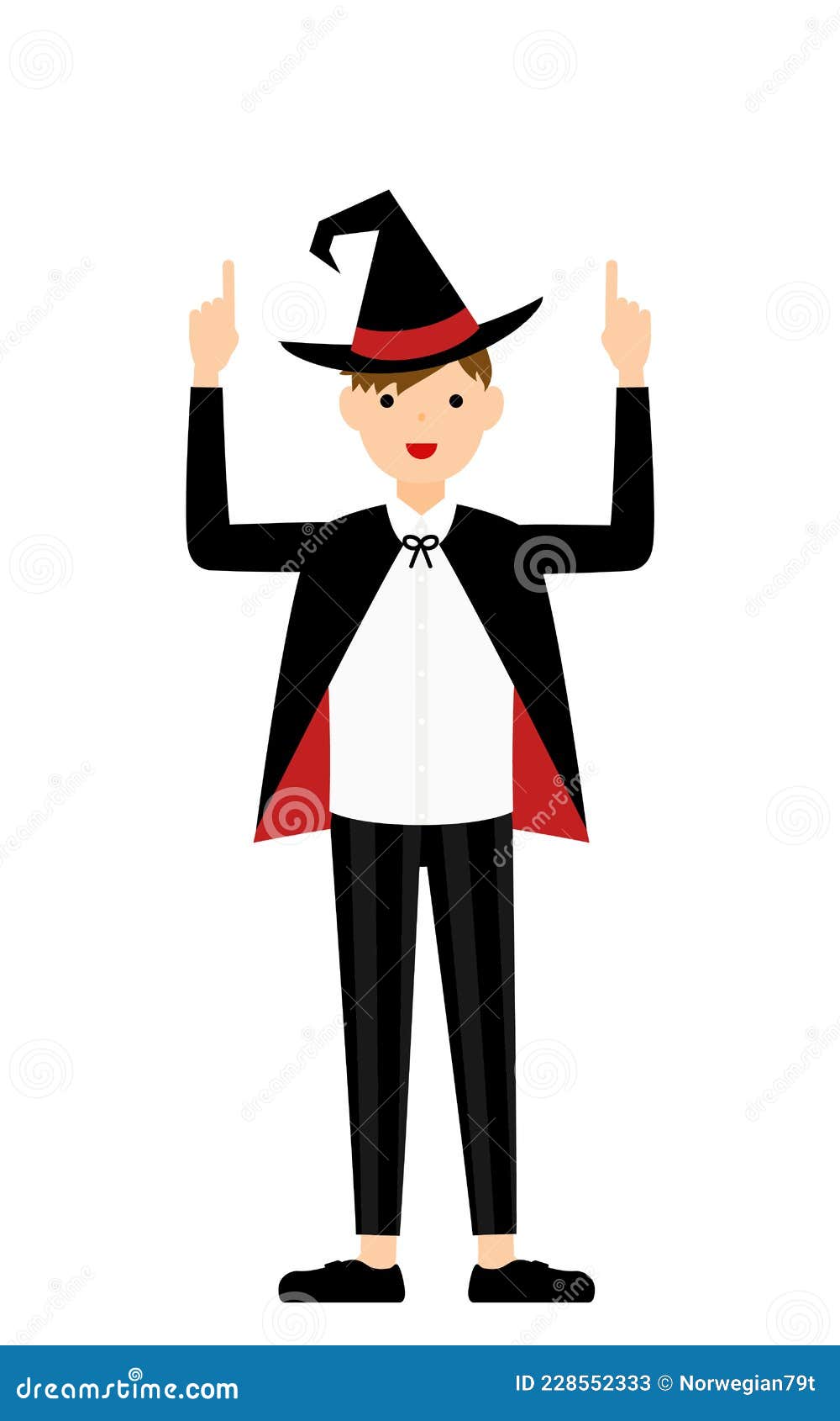ハロウィンの仮装 魔法使い姿の男の子が両手で指さしをするポーズ Stock Illustration Illustration Of Fall Character ハロウィンの仮装 魔法使い姿の男の子が両手で指さしをするポーズ Stock Illustration Illustration Of Fall Character
